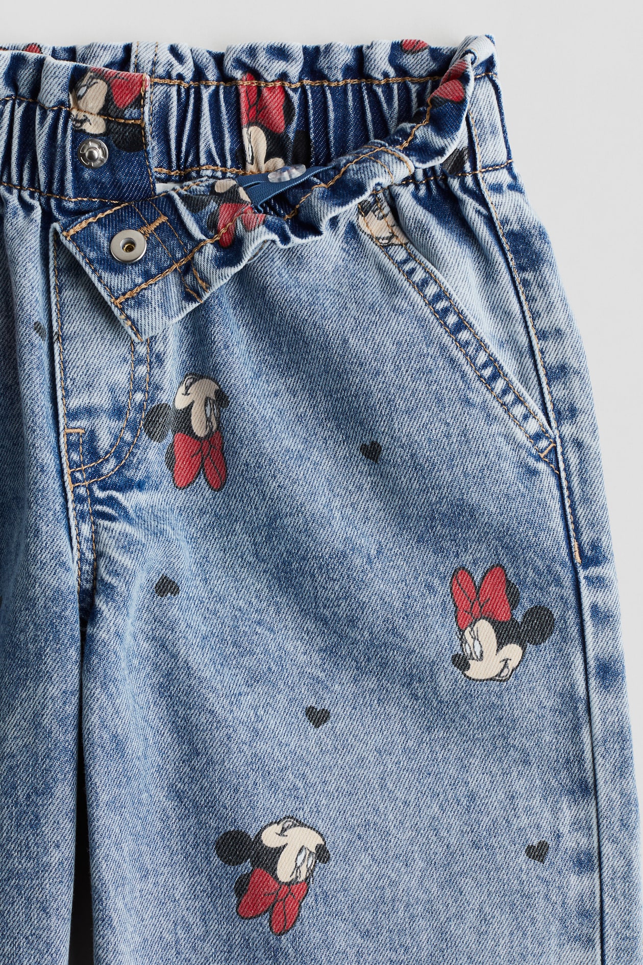 Blue Denim Shorts With Minnie Mouse Print main image 1