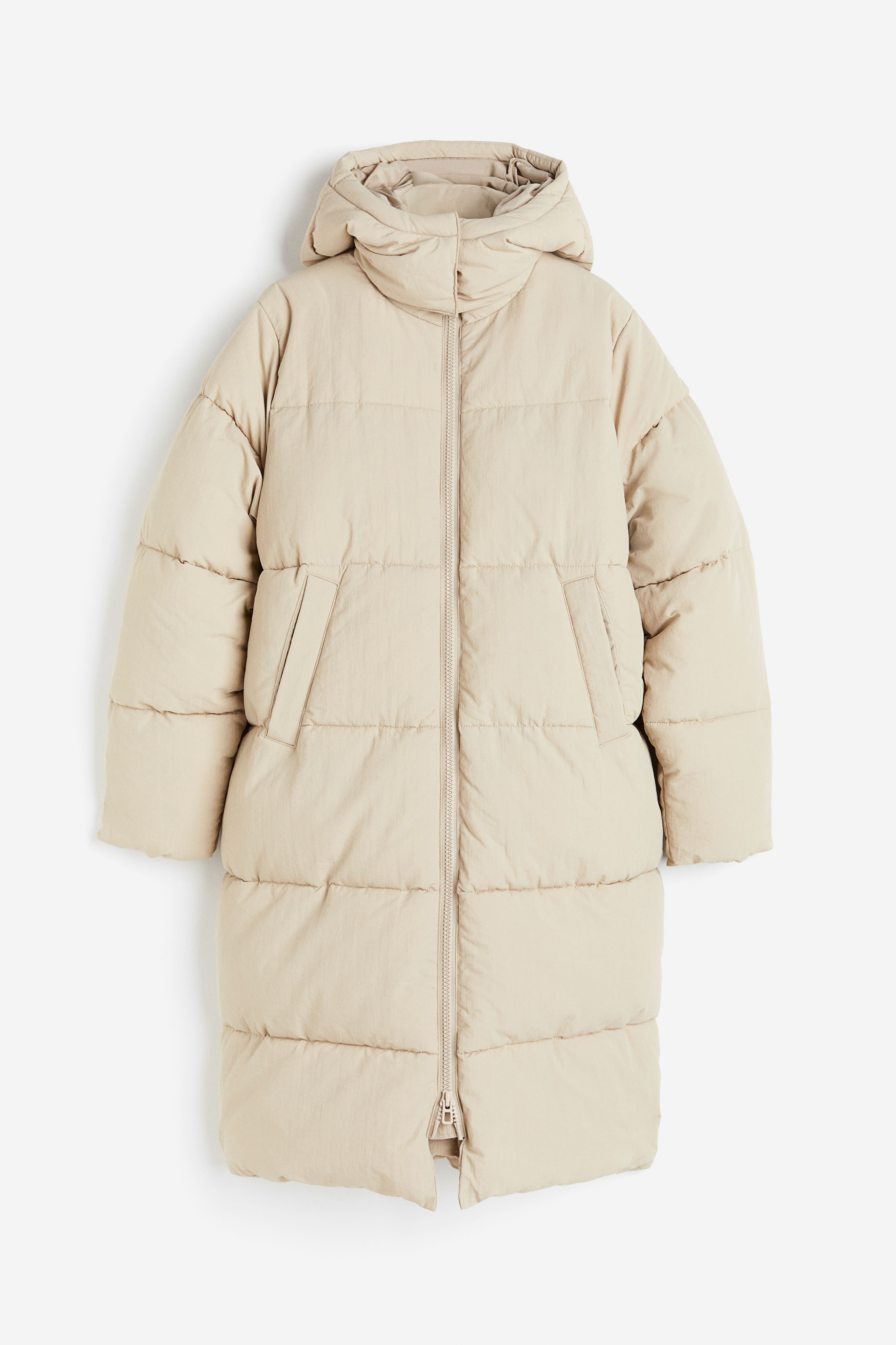 Beige puffer jacket long online