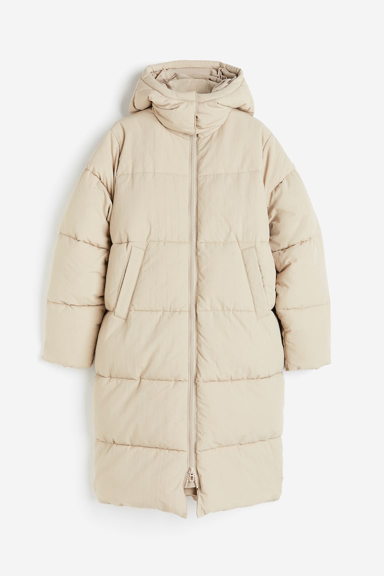 Long puffer jacket Beige Ladies H&M