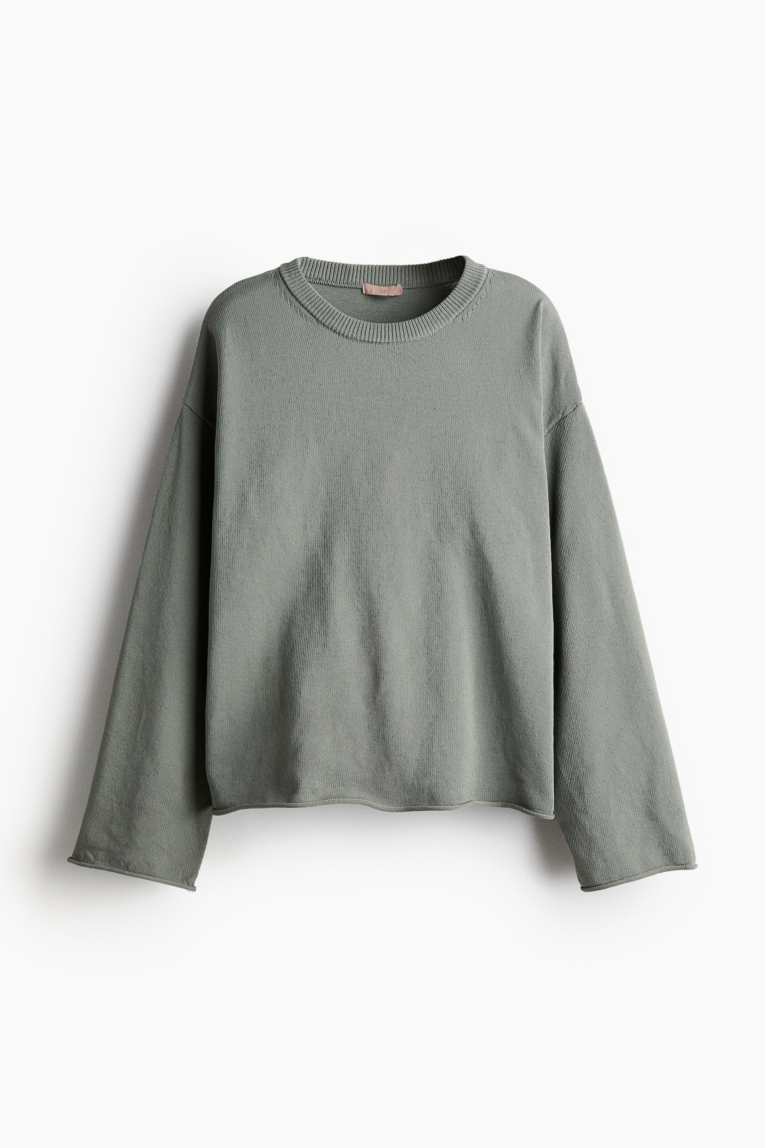 Roll Edge Sweater - Khaki green/Light beige/Black - 2