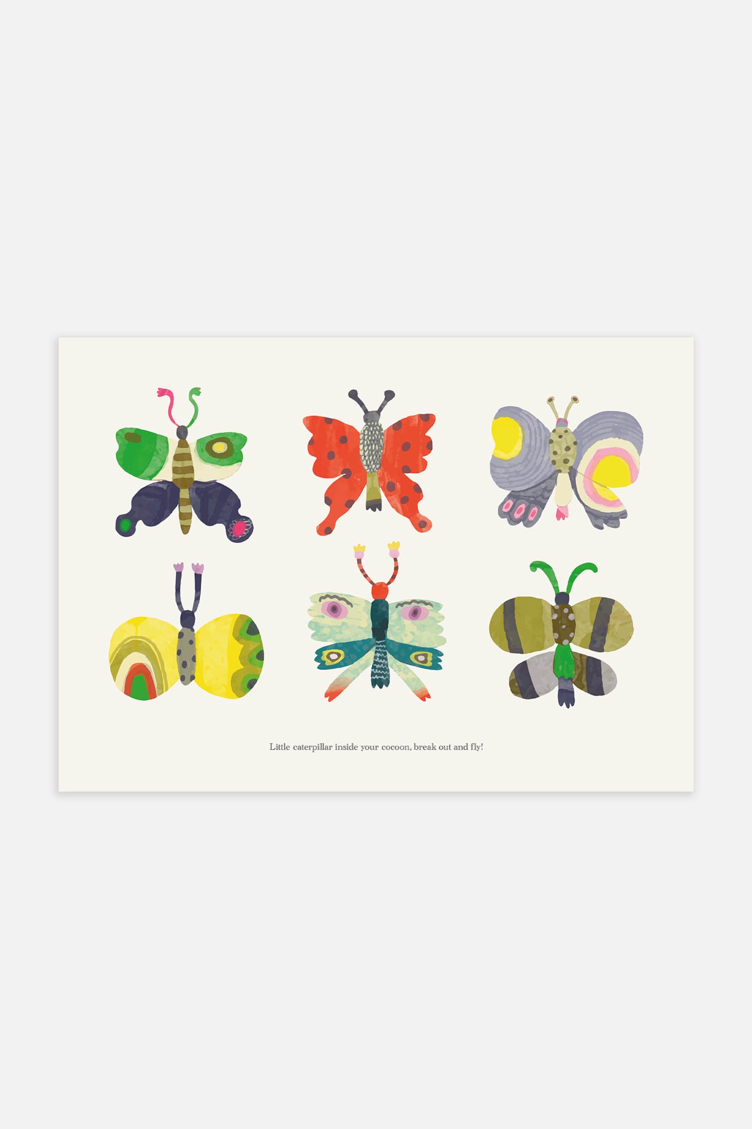 Little Butterflies Poster - Beige - 1