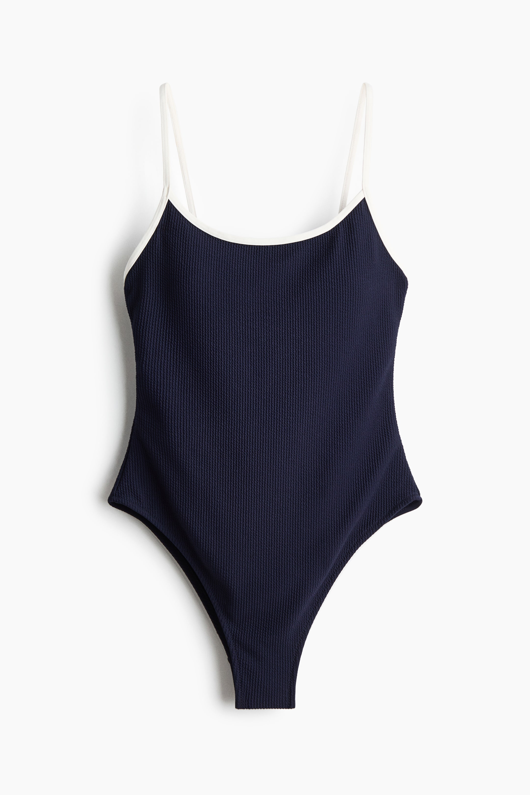 View larger image: Padded-cup High Leg Swimsuit - Navy blue - Ladies | H&M IN 1