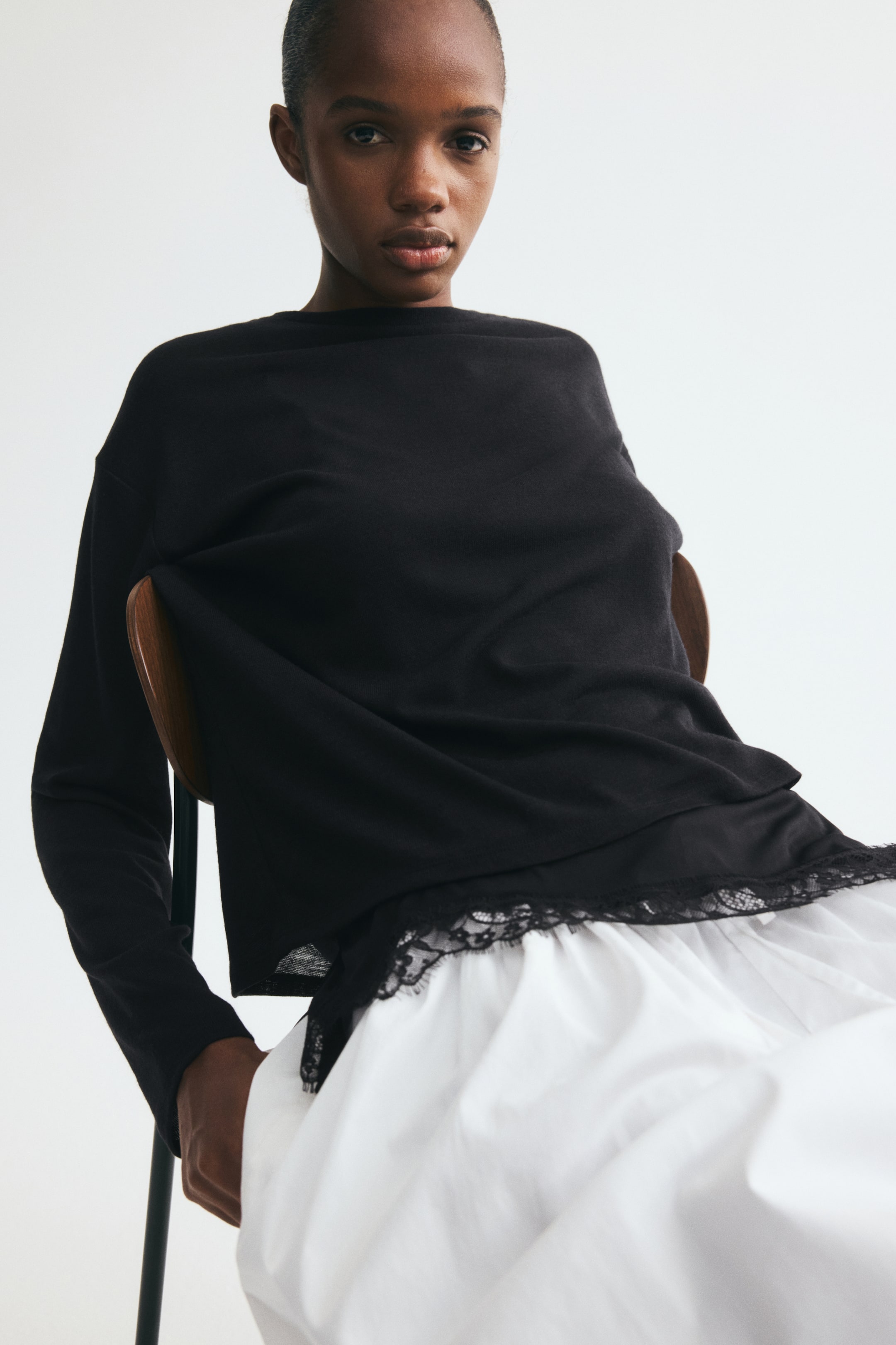 Layered Lace-Trimmed Top