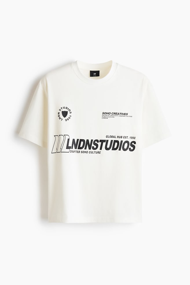 T-shirt z nadrukiem Relaxed Fit - Biały/Soho Creatives - 1
