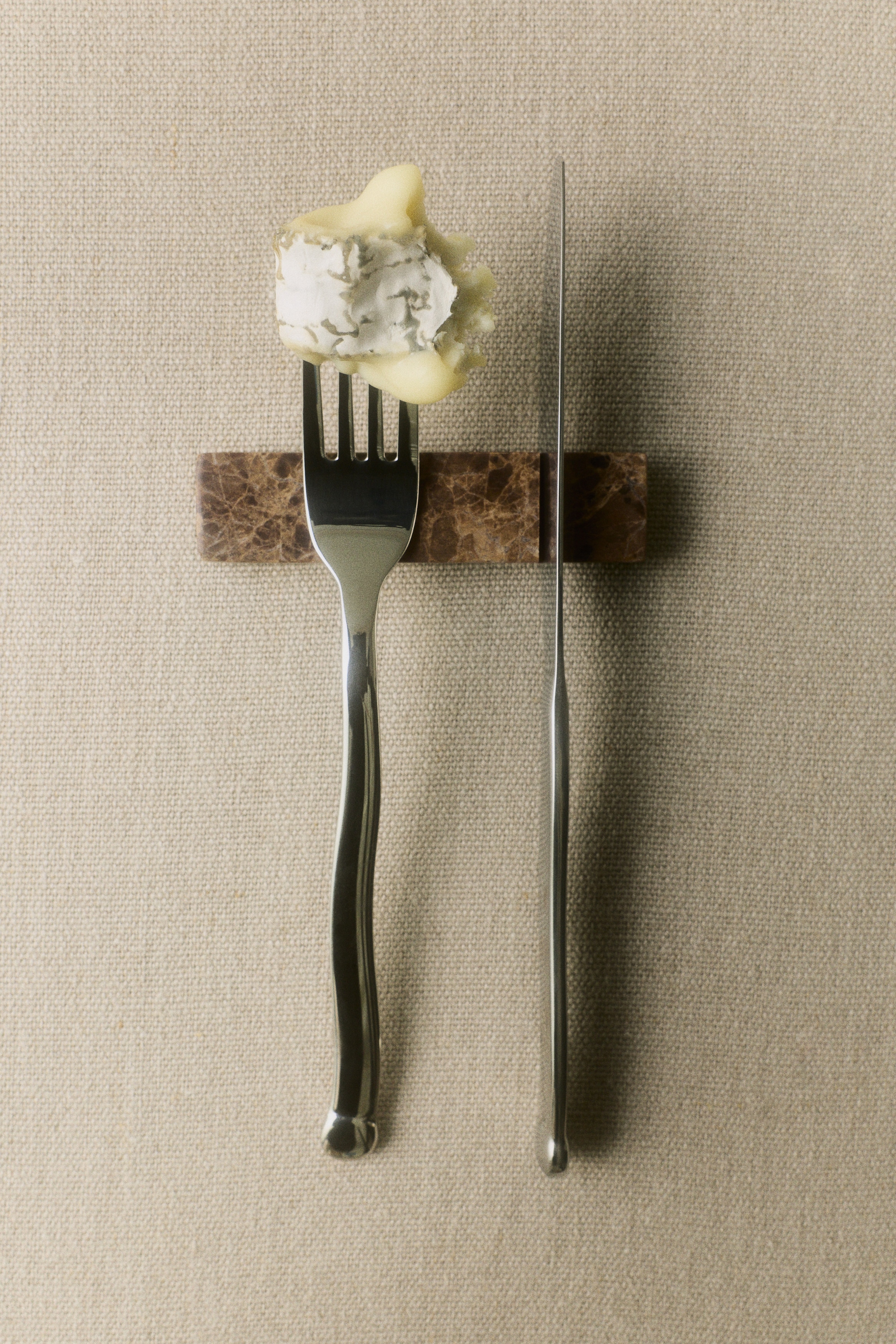 4-pack marble cutlery rests - Dark brown/Marbled