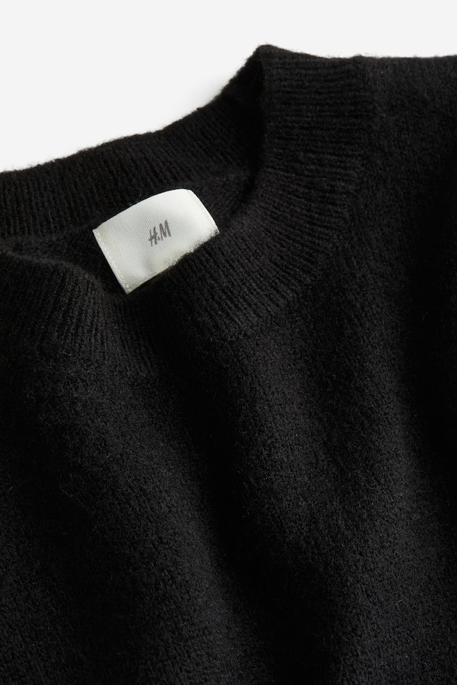 Sweater vest - Black/Light beige marl - 4