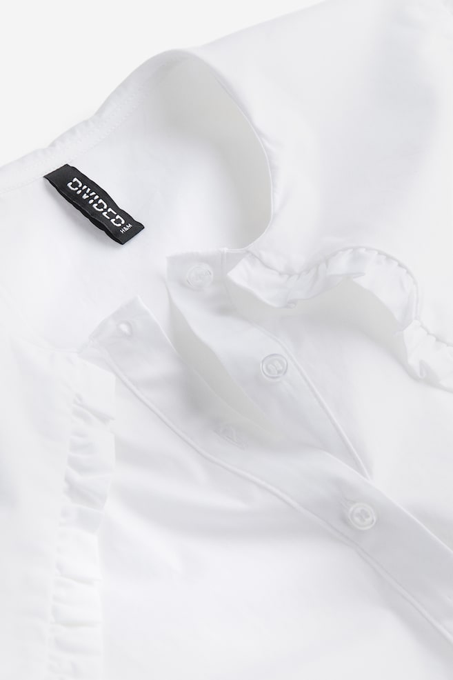 Collared poplin blouse - White/Black - 3