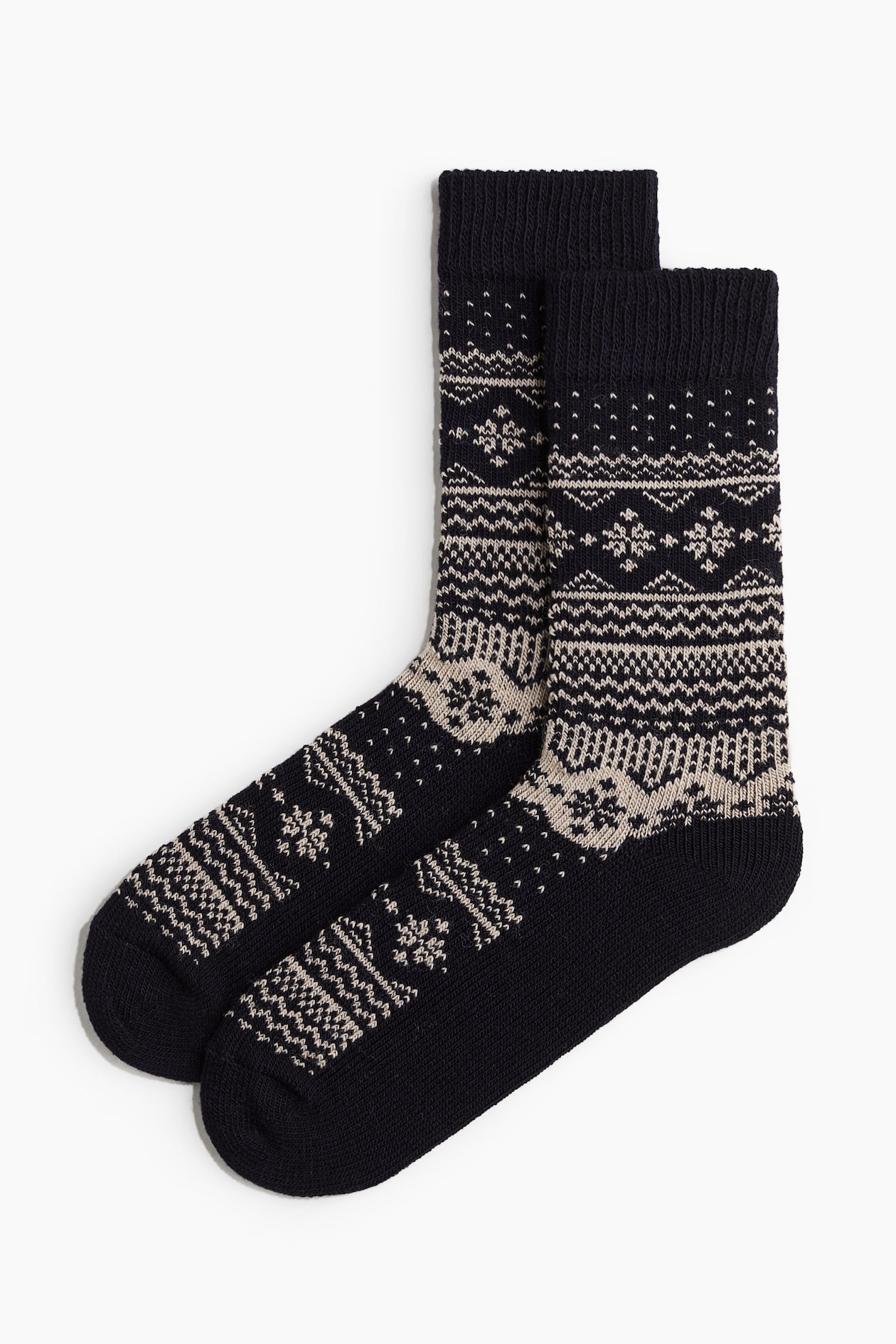 Chaussettes en laine mélangée - Bleu marine/motif - HOMME | H&M FR
