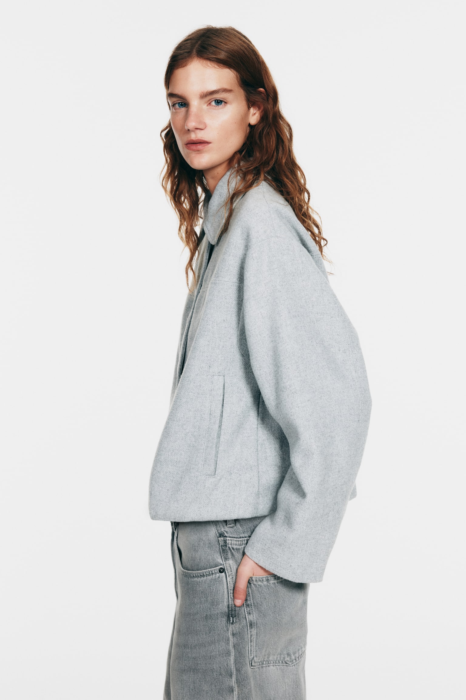 Женская куртка H&M Bomber with Collar, цвет: Серый — фото 6