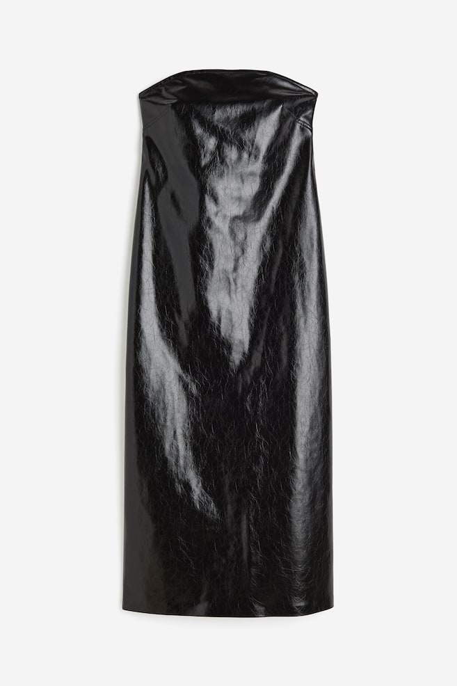 Pinnoitettu bandeau-mekko - Musta - 2