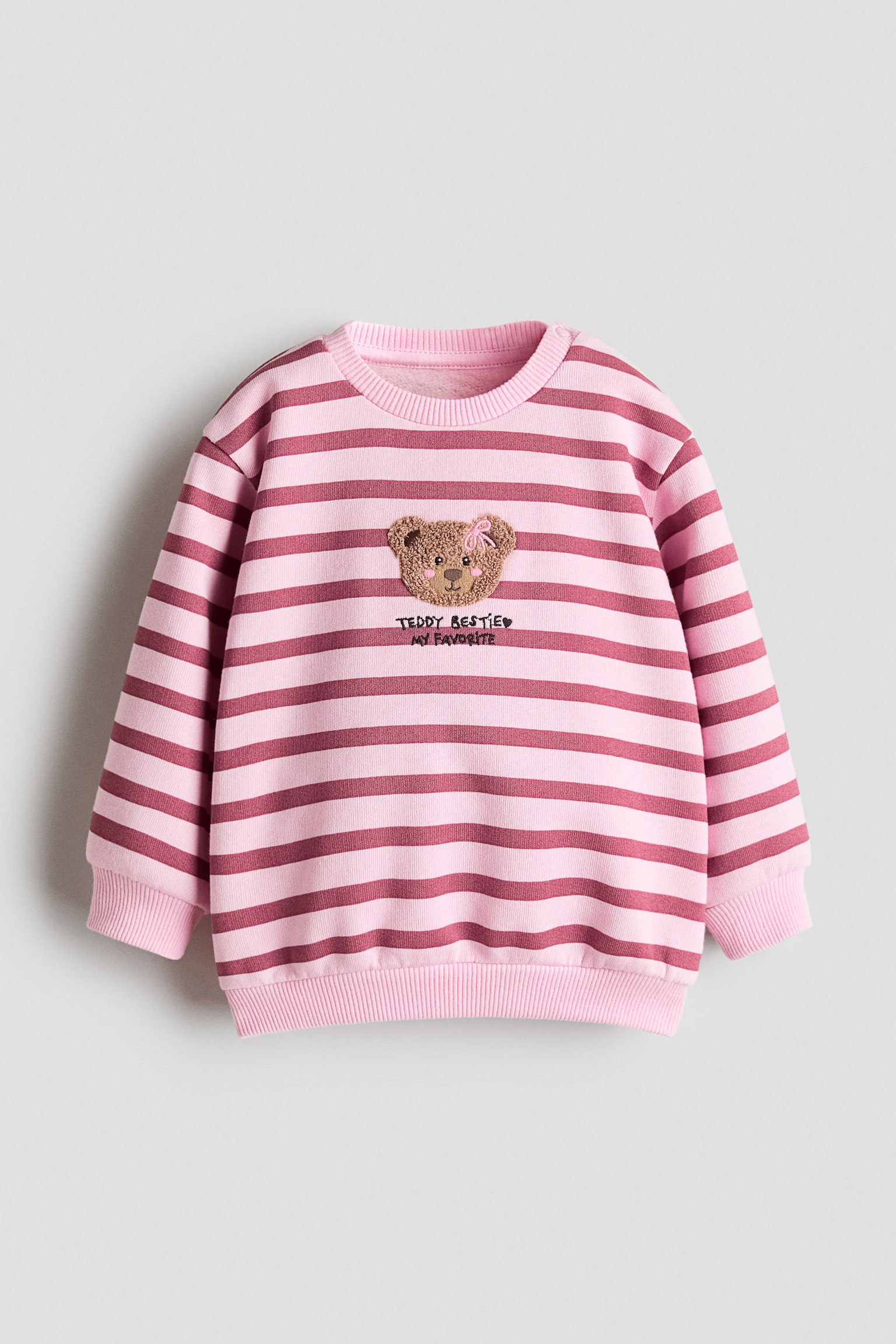 Sweater met teddy applicatie - Lichtroze/Teddy bestie/Lichtblauw/New Adventures