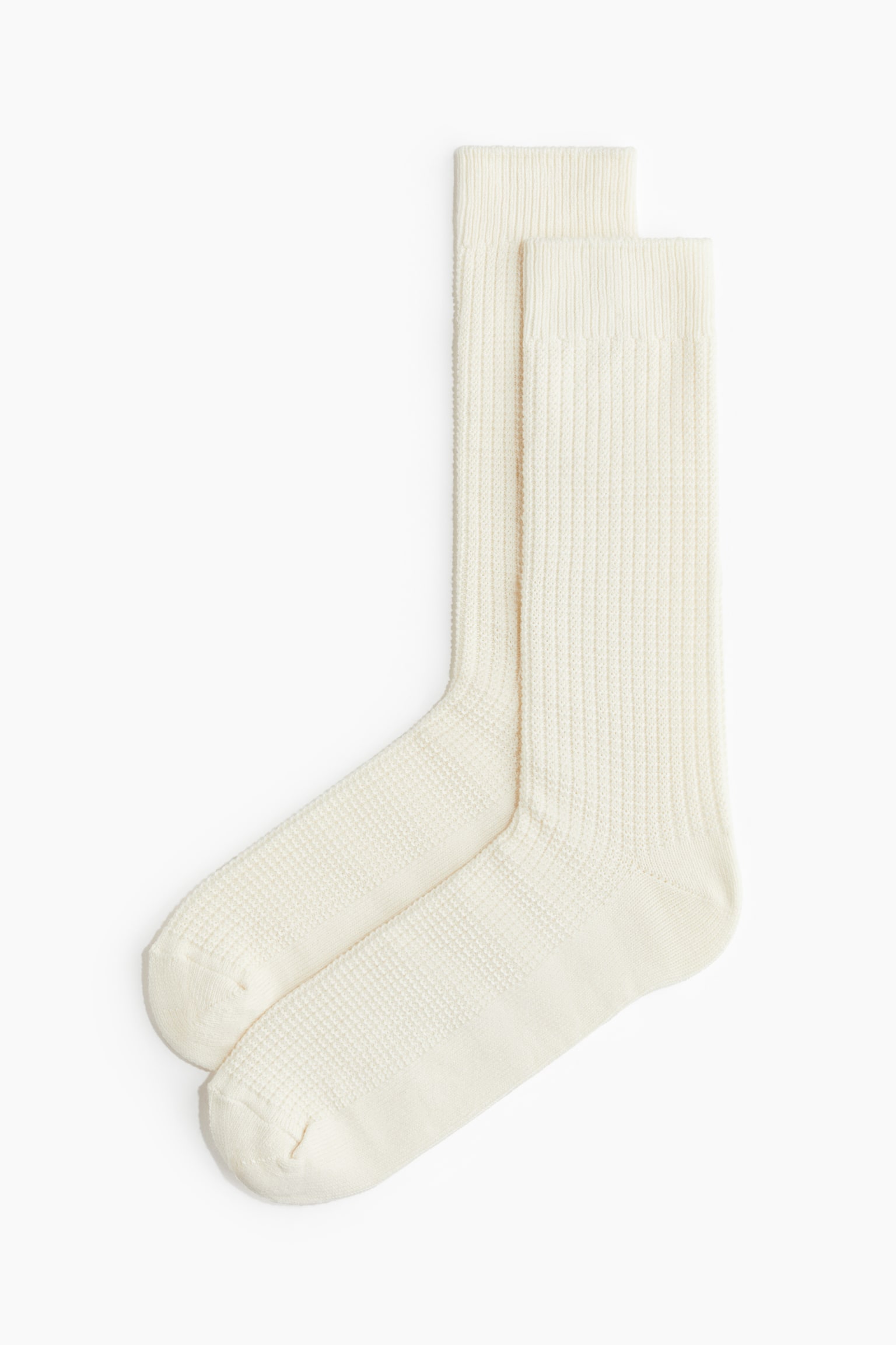 Waffled socks - Cream/Navy blue/Light grey marl/Dark grey - 1