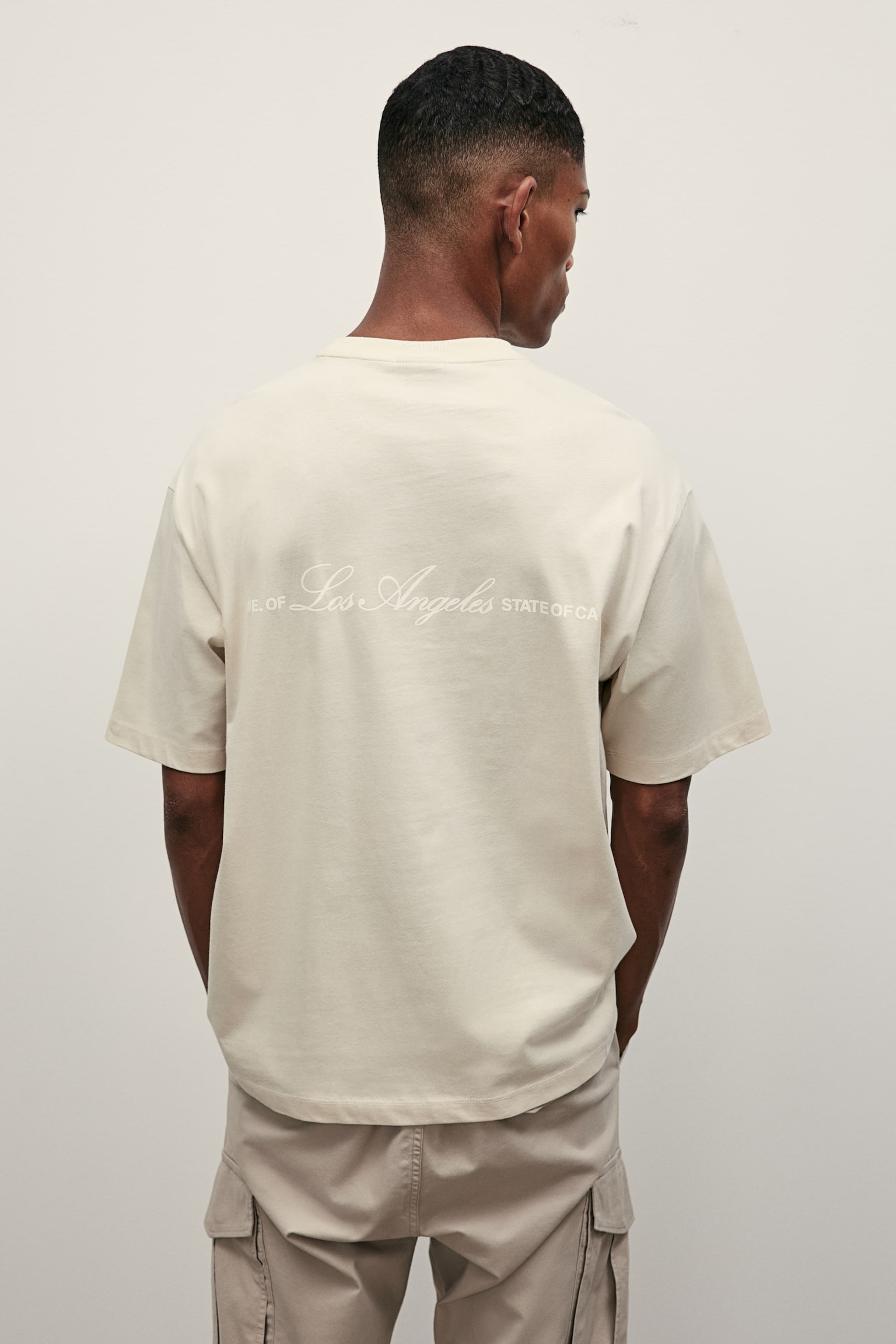 Loose Fit Print Tee - Beige/La Brea/Brick red/Black/LA/White/Los Angeles/White/Fairfax/White/Los Angeles/White/La Brea - 4