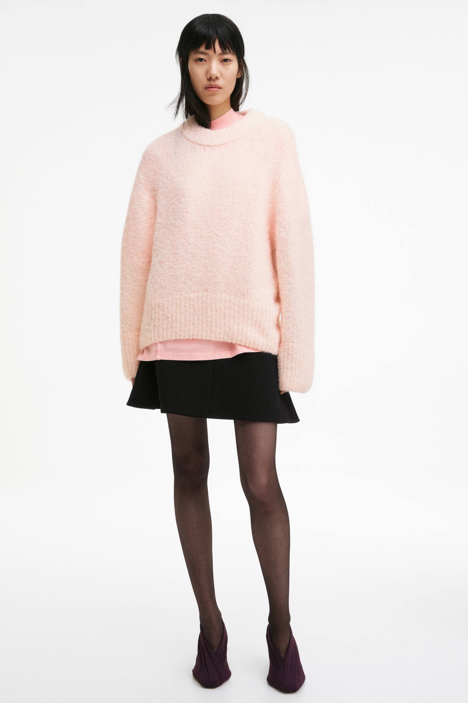 Mohair-blend jumper - Powder pink - 1