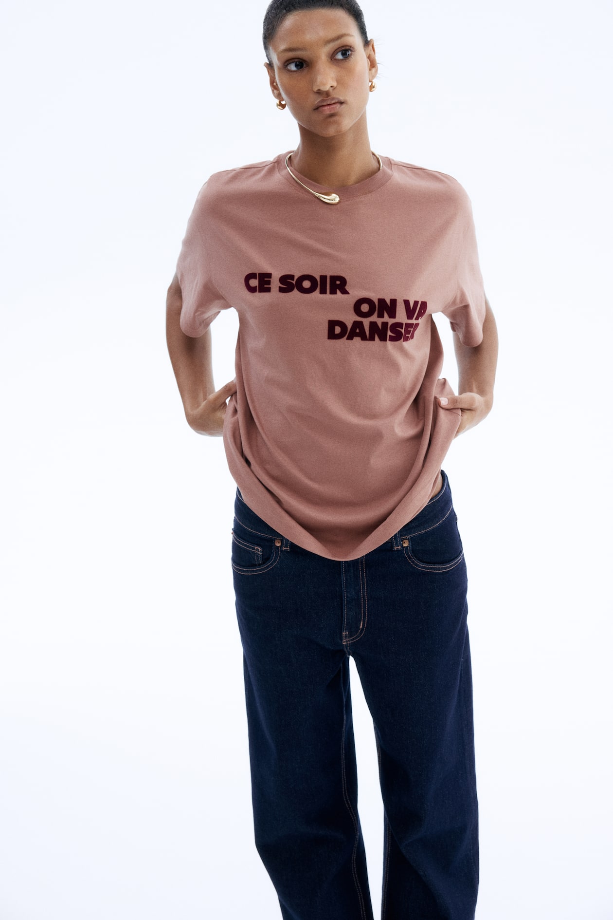 T-shirt oversize - Marron ancien/Ce Soir - FEMME | H&M FR