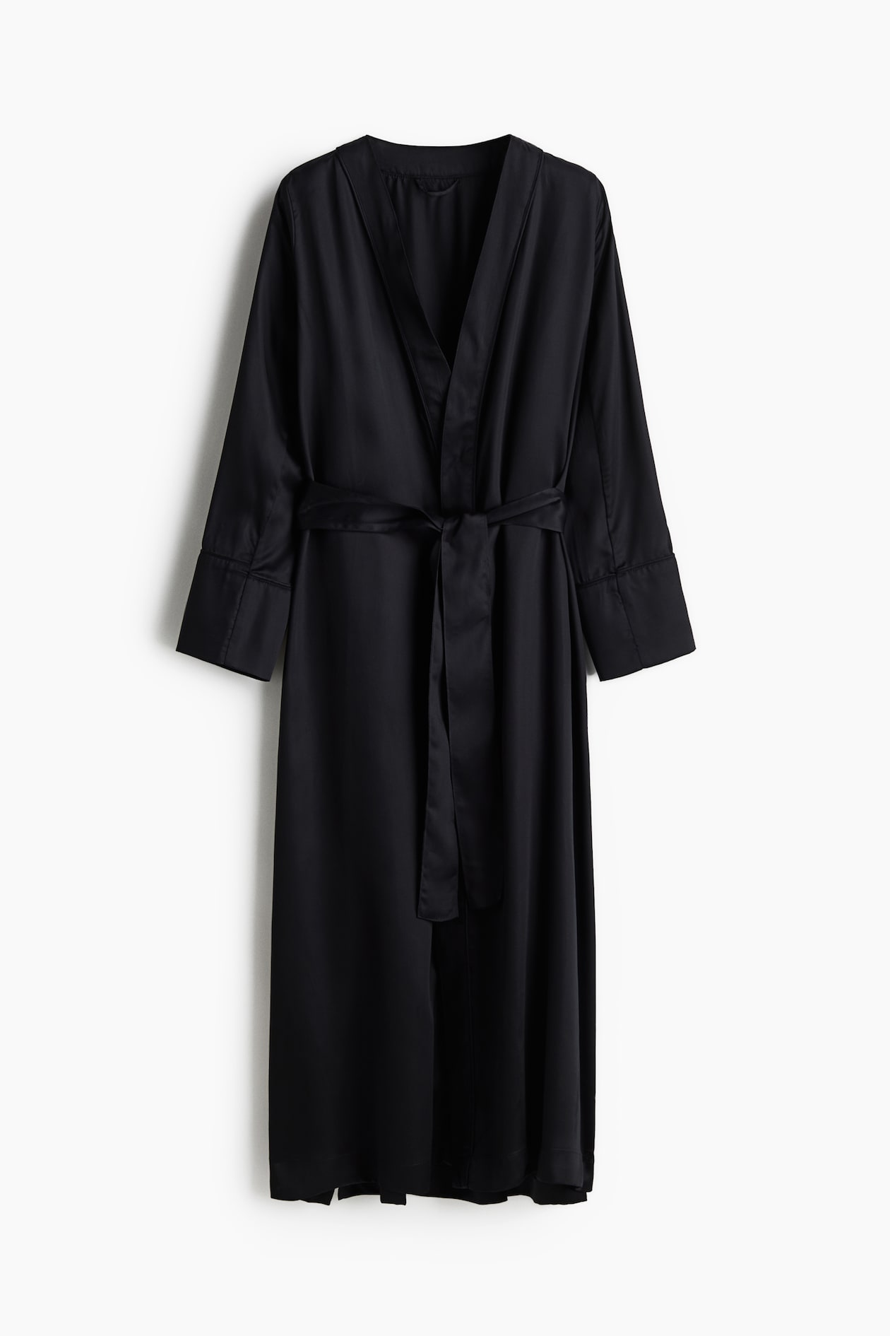 Robe de chambre en satin - Noir - Home All | H&M FR