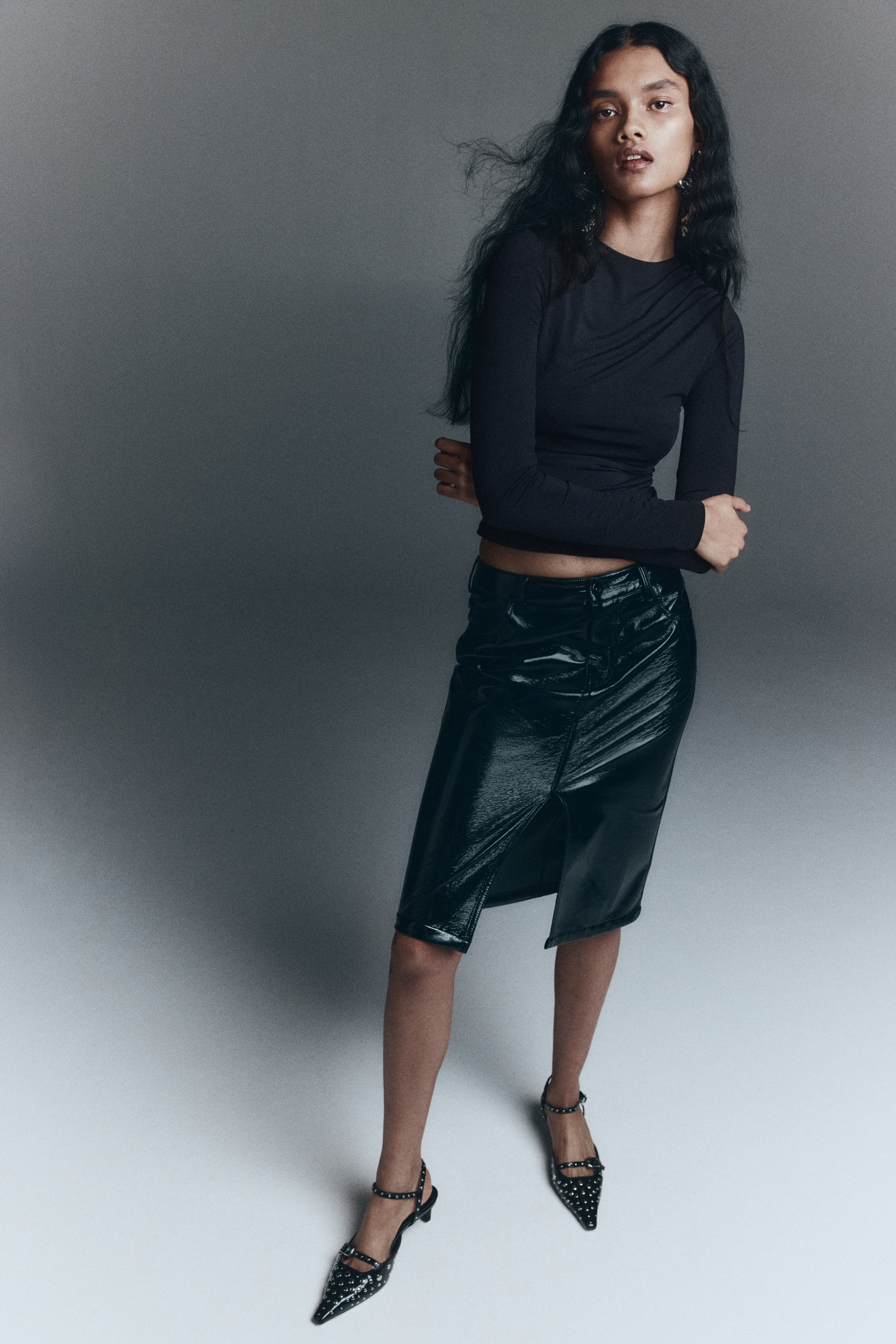 H & M - ドレープトップス - ブラック H & M - ドレープトップス - ブラック