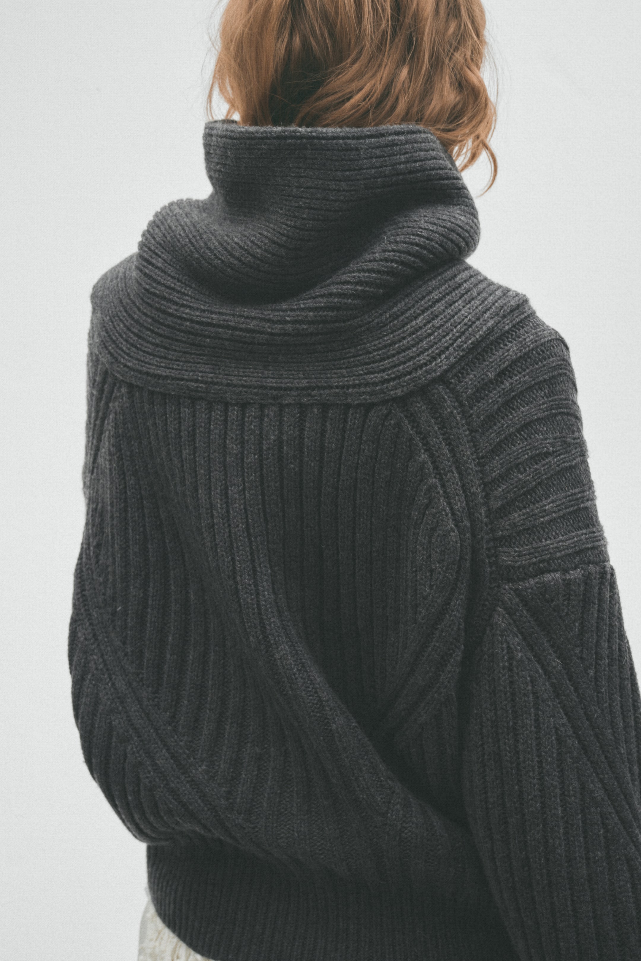Shawl-Collar Merino Wool Sweater