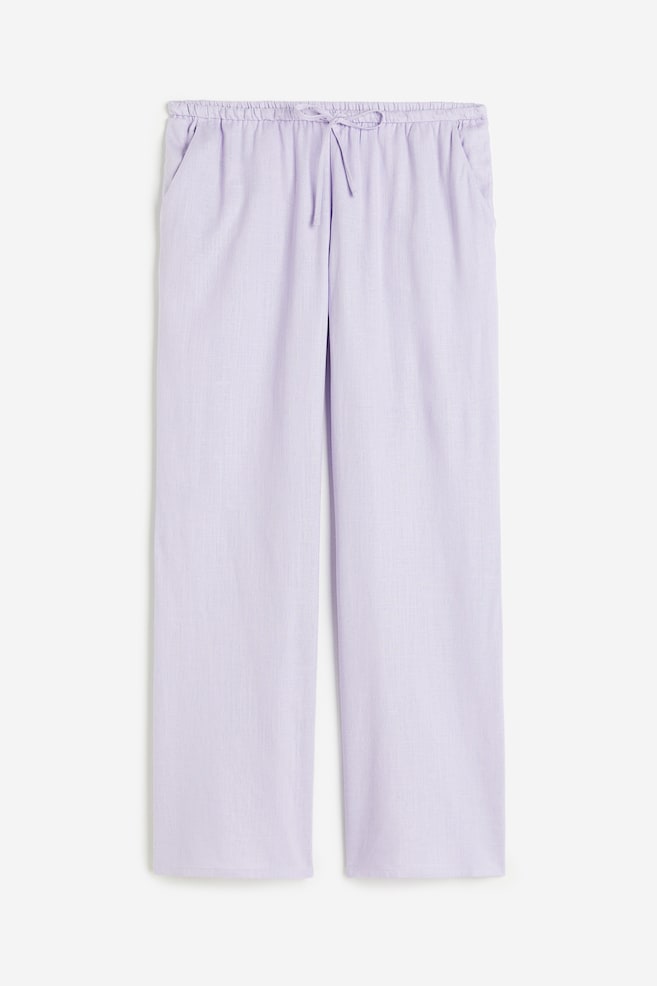 H&M+ Wide trousers - Light purple/Black/White - 2