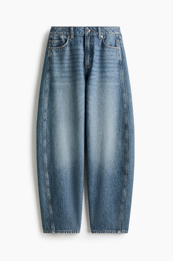 Barrel-Leg High-Waist Jeans - Denim blue/Dark denim blue/Light beige/Light denim blue/Denim gray/Taupe/Washed black/Black/Light dusty beige - 1