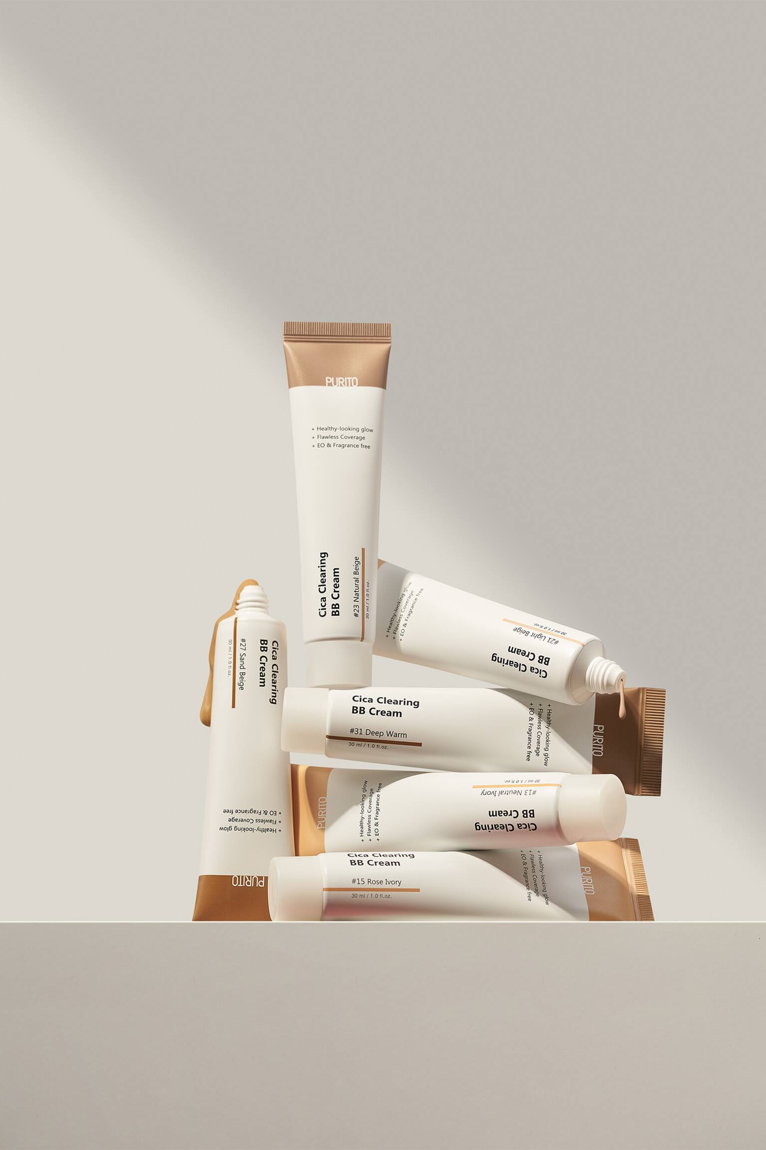 Cica Clearing Bb Cream - Leight Beige/Sand Beige/Rose Ivory/Deep Warm - 3