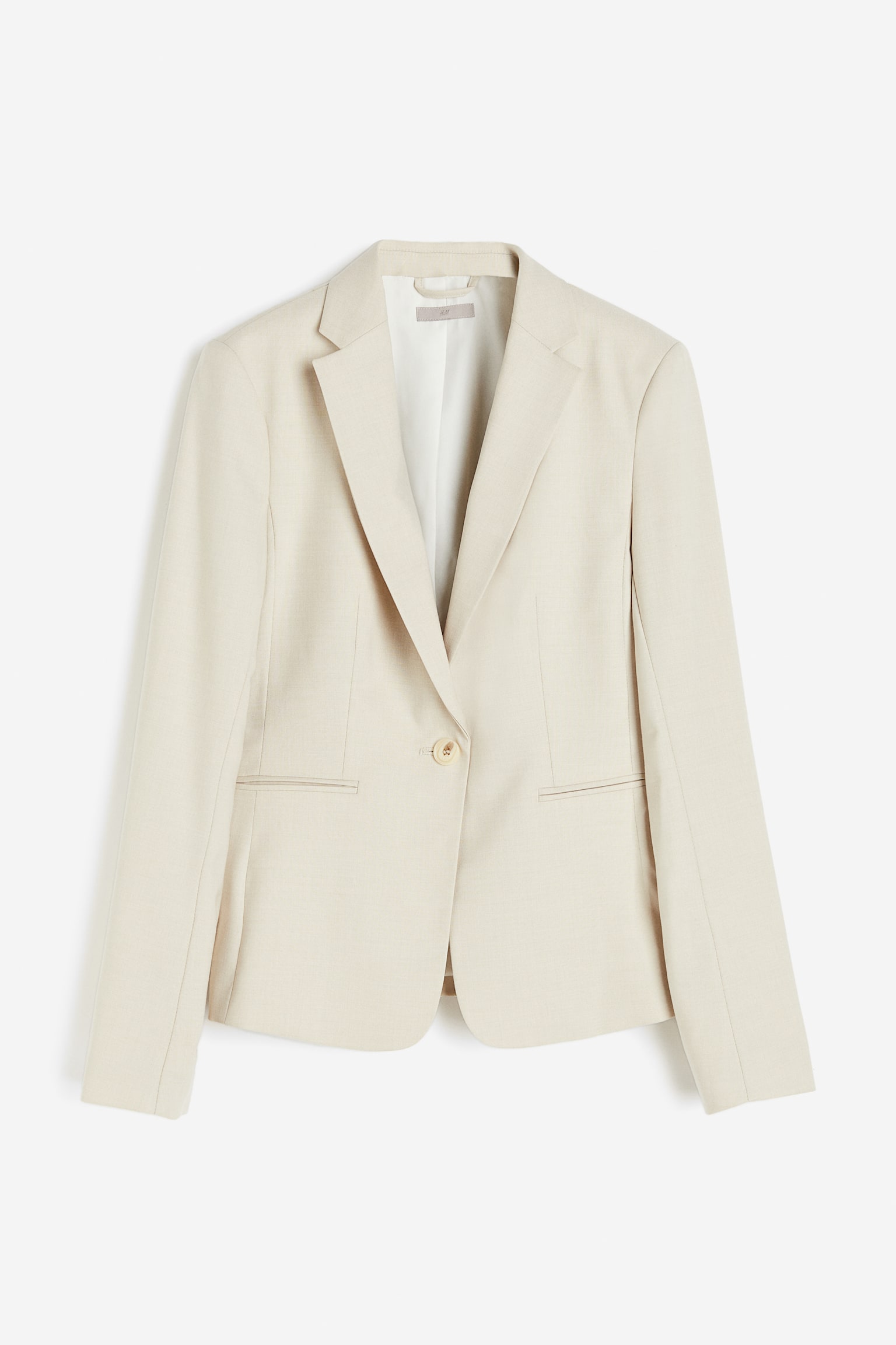 Fitted Jacket - Light beige/Black/Powder pink/White/Navy blue/Light beige - 2