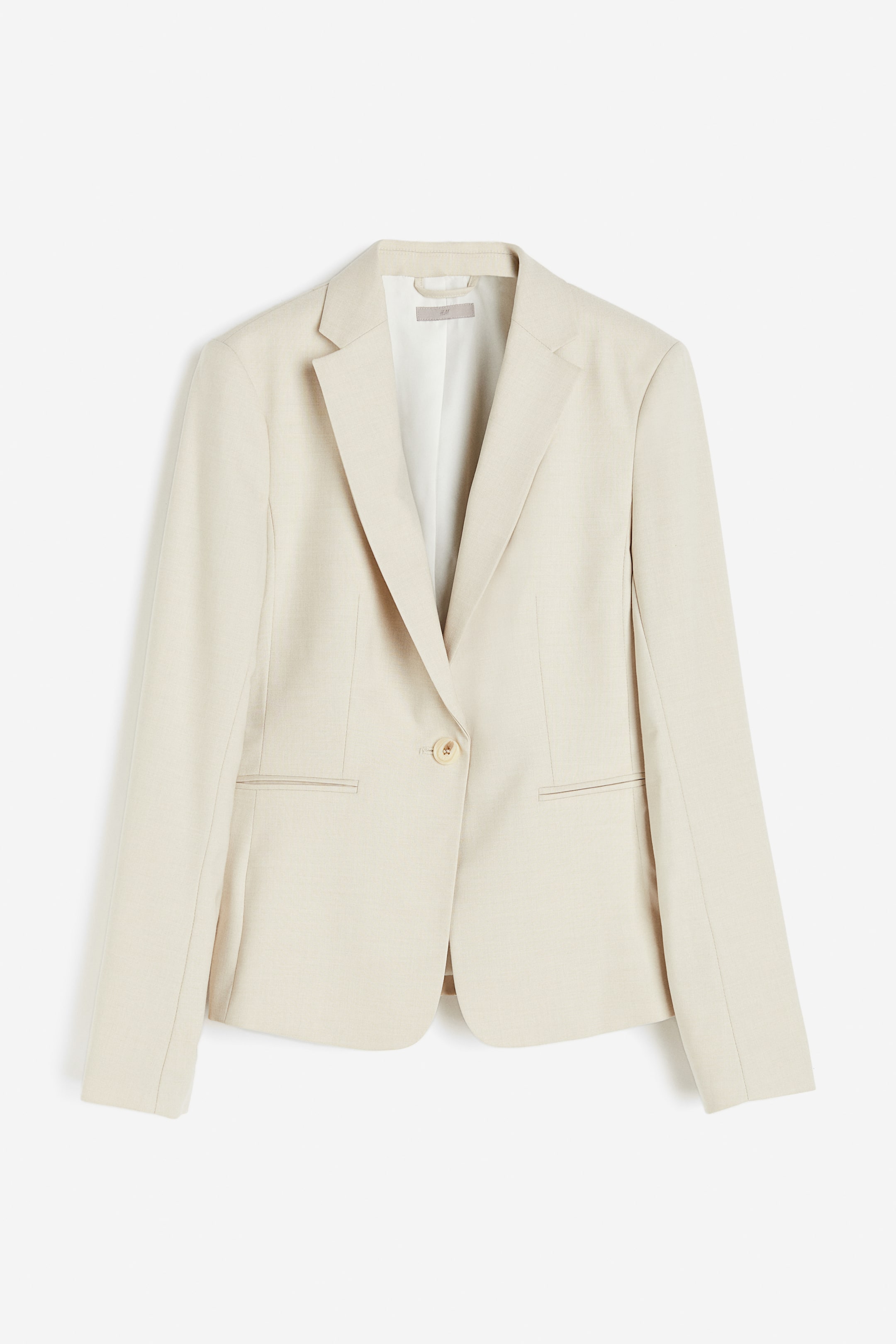 Fitted jacket - Long sleeve - Regular length - Light beige - Ladies | H ...