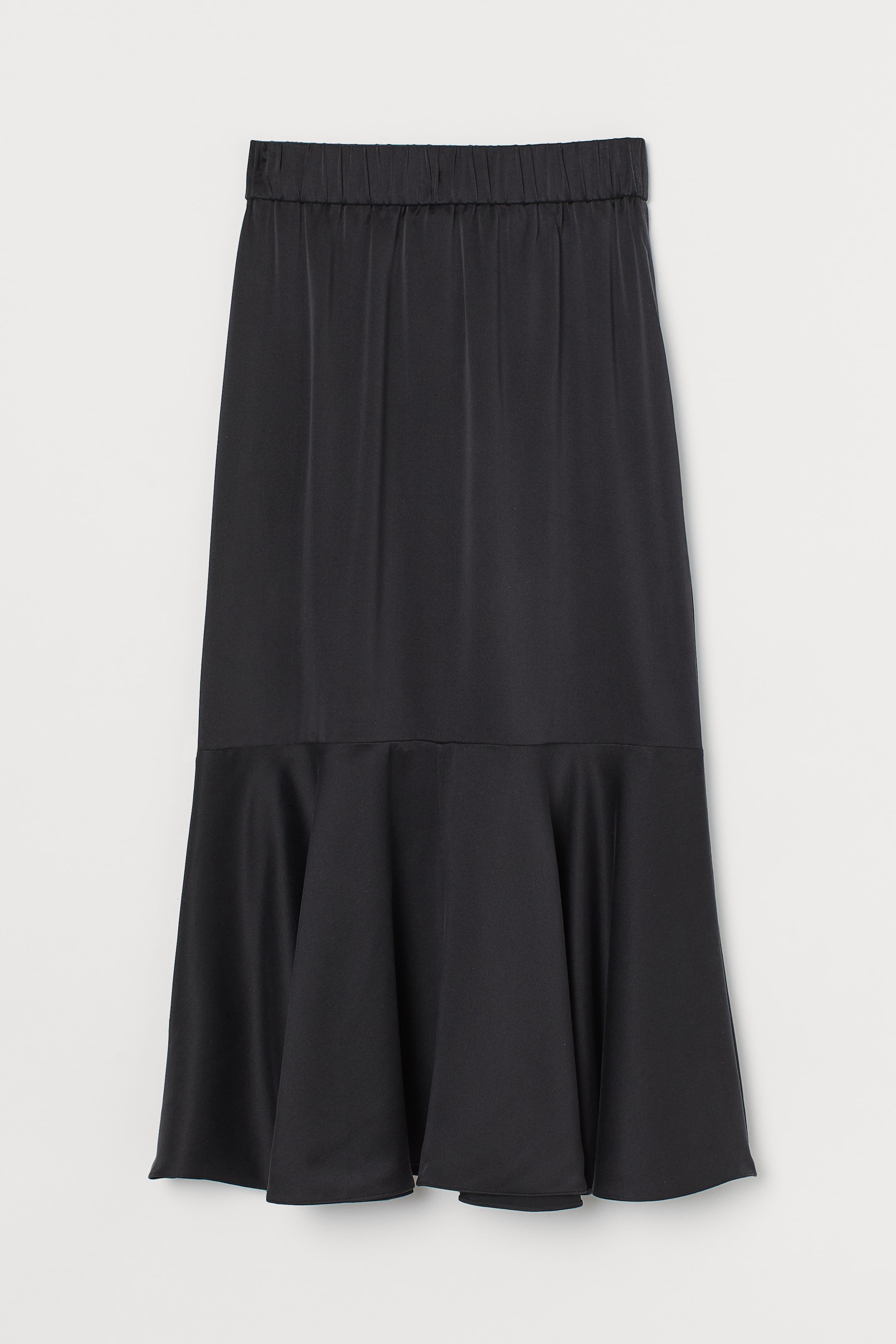 Calf-length silk skirt - High waist - Midi - Black - Ladies | H&M GB