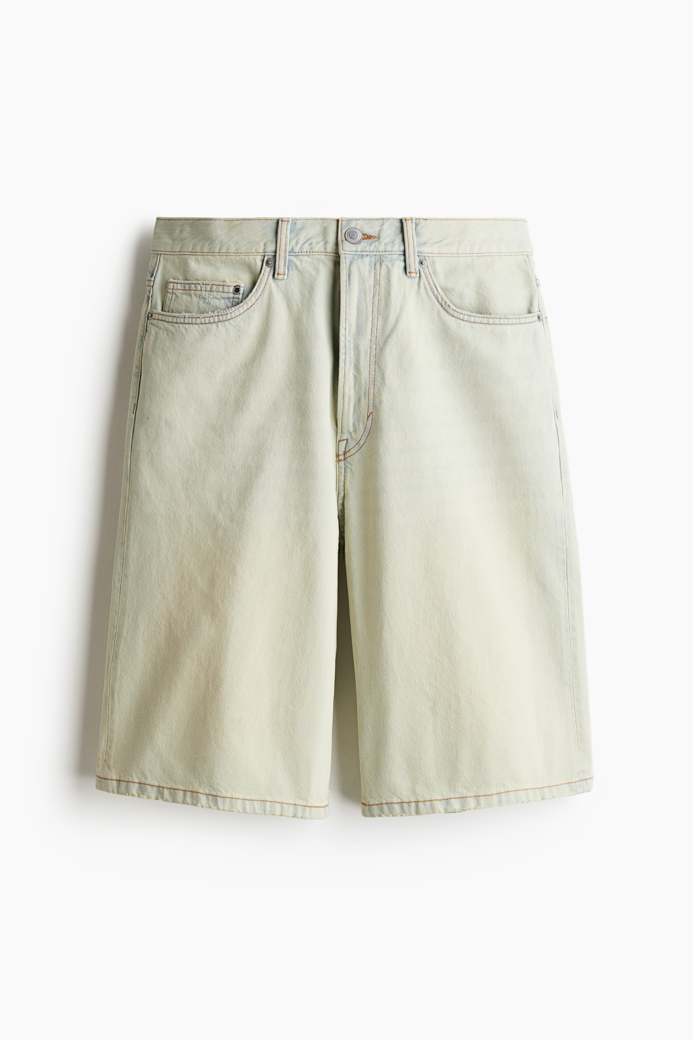 Shorts in denim Baggy - Blu denim pallido/Blu denim chiaro/Bianco