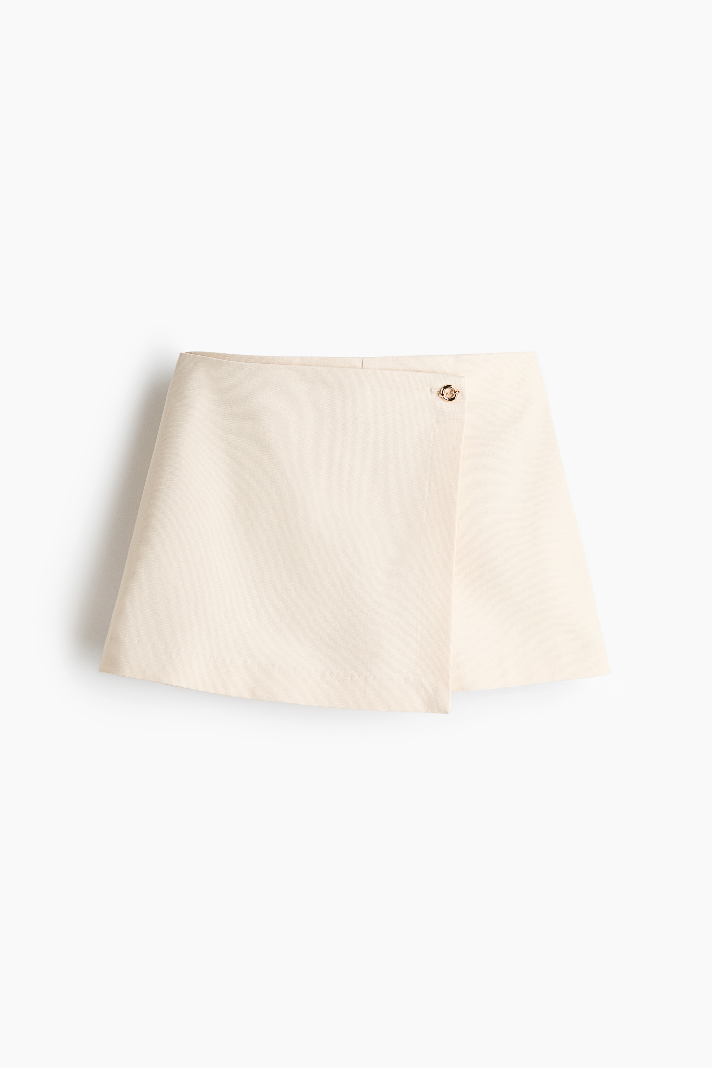 Falda short cruzada - Beige claro