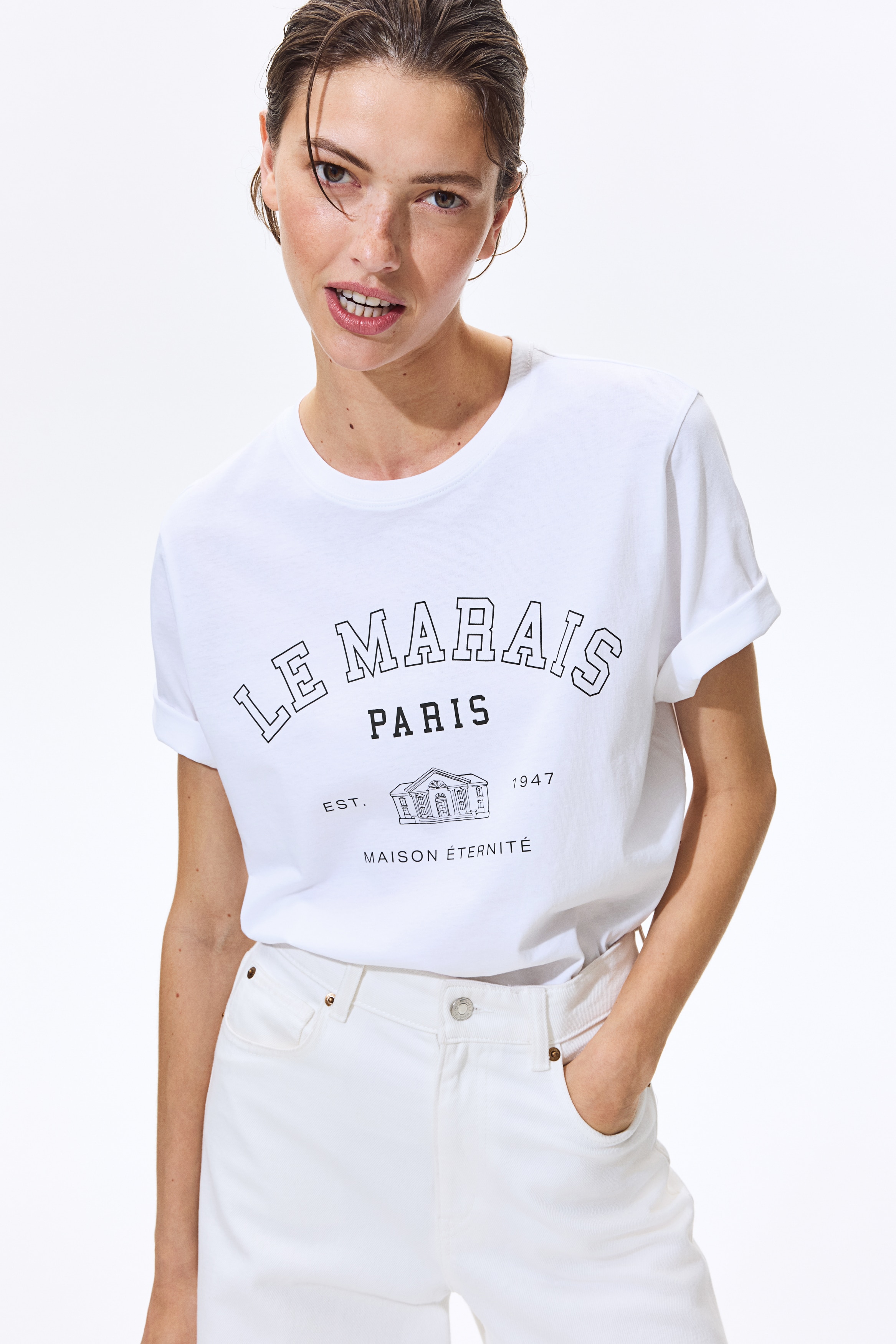 Printed T-Shirt - White/Le Marais/White/lemons/Cream/Biarritz/Light yellow/Energized/Light dusty blue/California/Light blue/Summer/Brown/Solare/Green/Cannes Sailing Retreat/Dark brown/The Vacation Edit/Black/Chillax Culture/Dark brown/Italia/Light yellow/Gelato