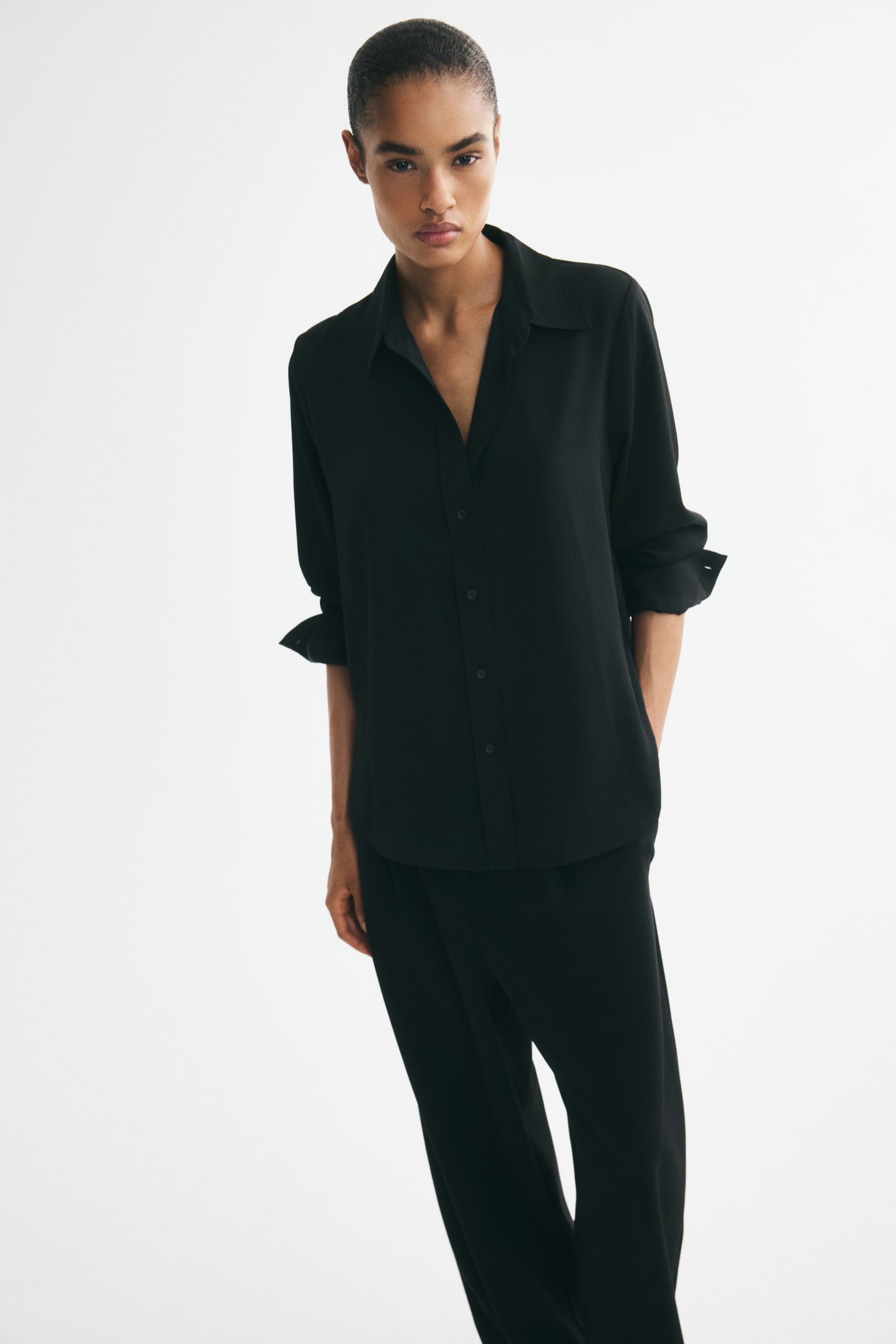 Женская рубашка H&M Shirt, цвет: Чёрный — фото 4