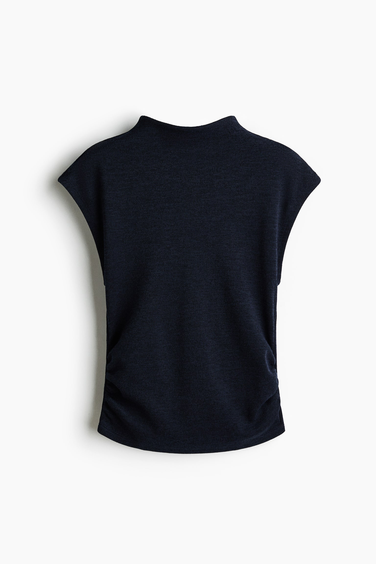 Turtleneck jersey top - Navy blue/Beige/Brown marl