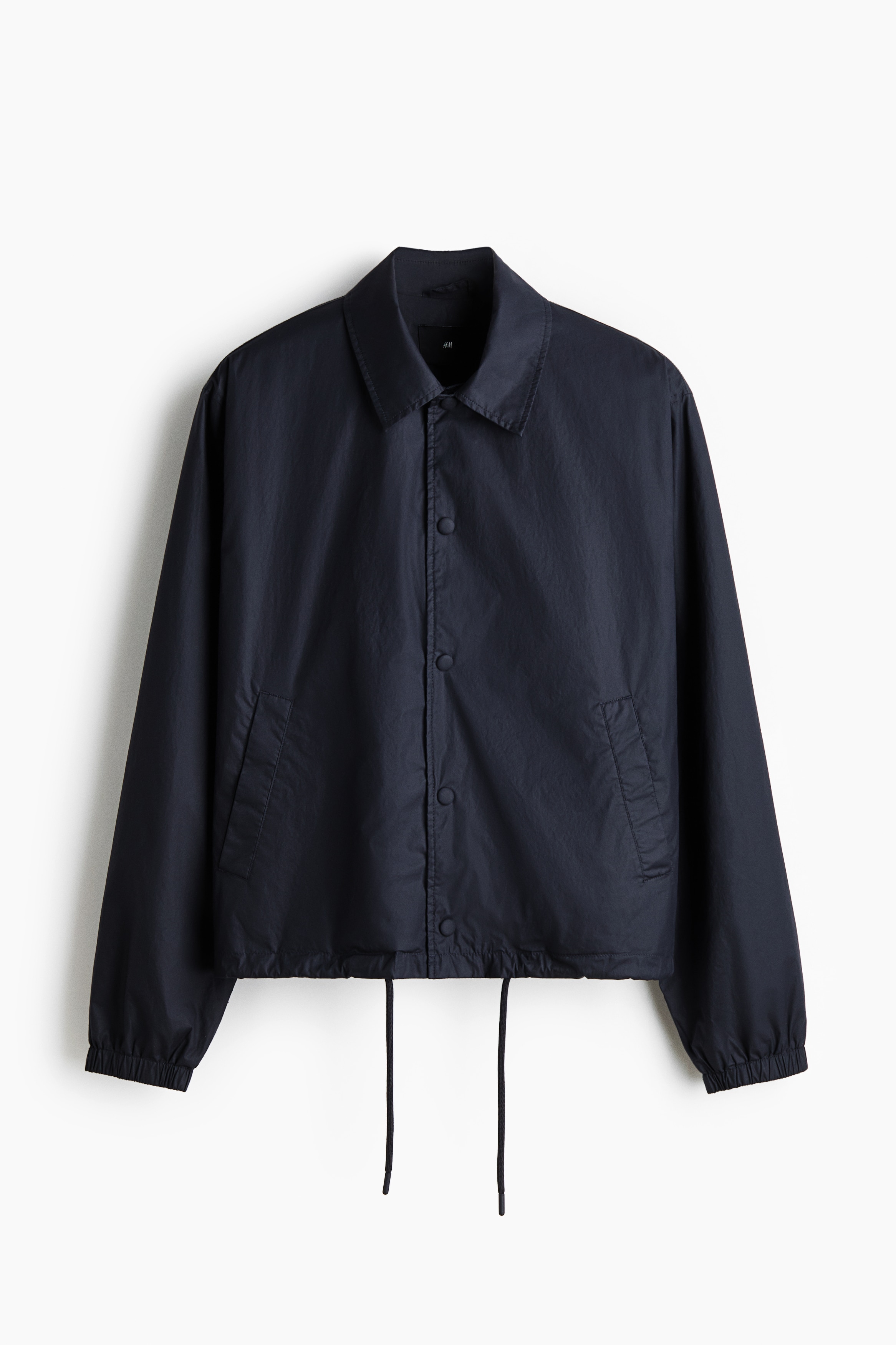 Cotton Jacket with Collar - Navy blue