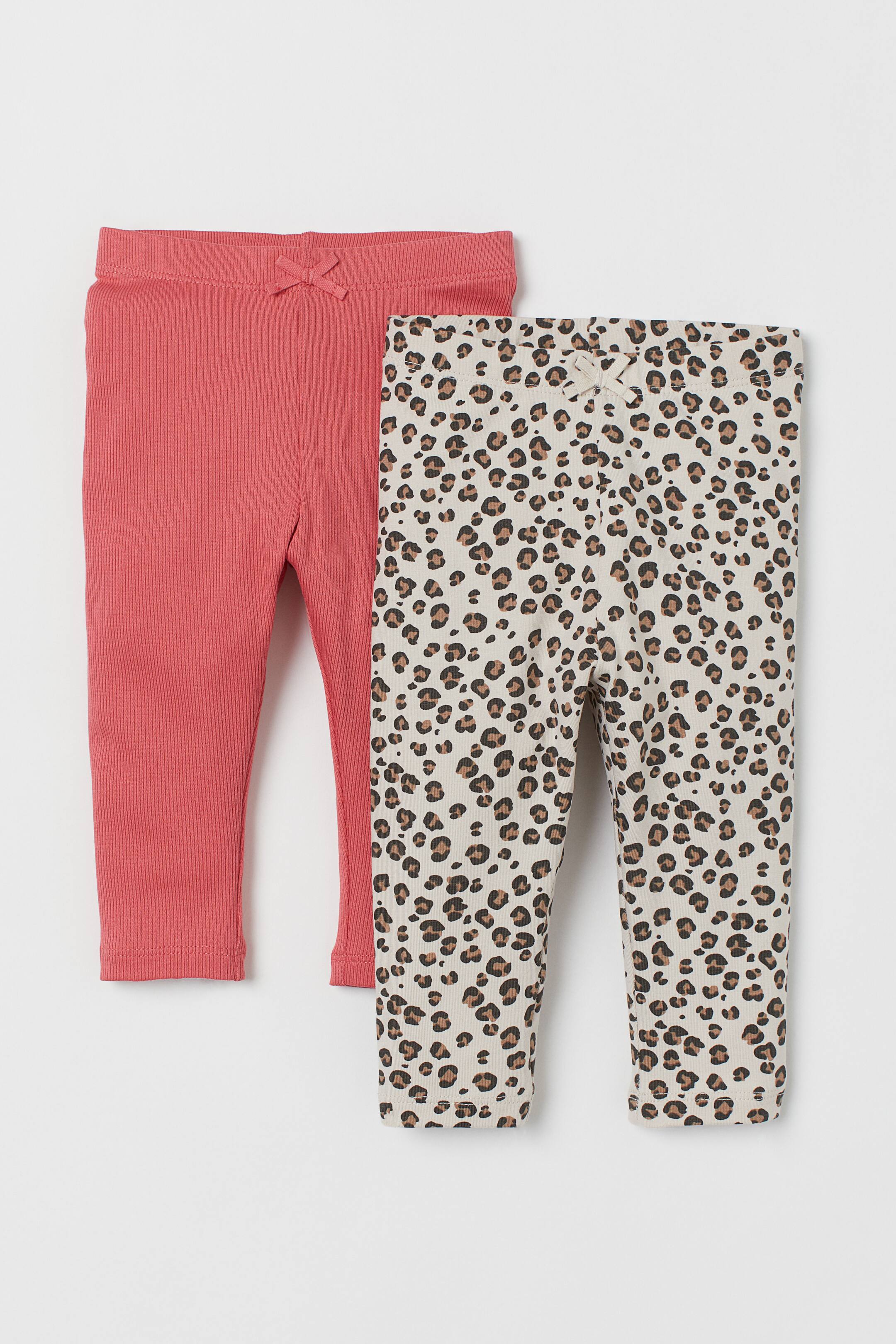 Agrandir l'image: Lot de 2 leggings - Beige clair/motif léopard - ENFANT | H&M BE 1