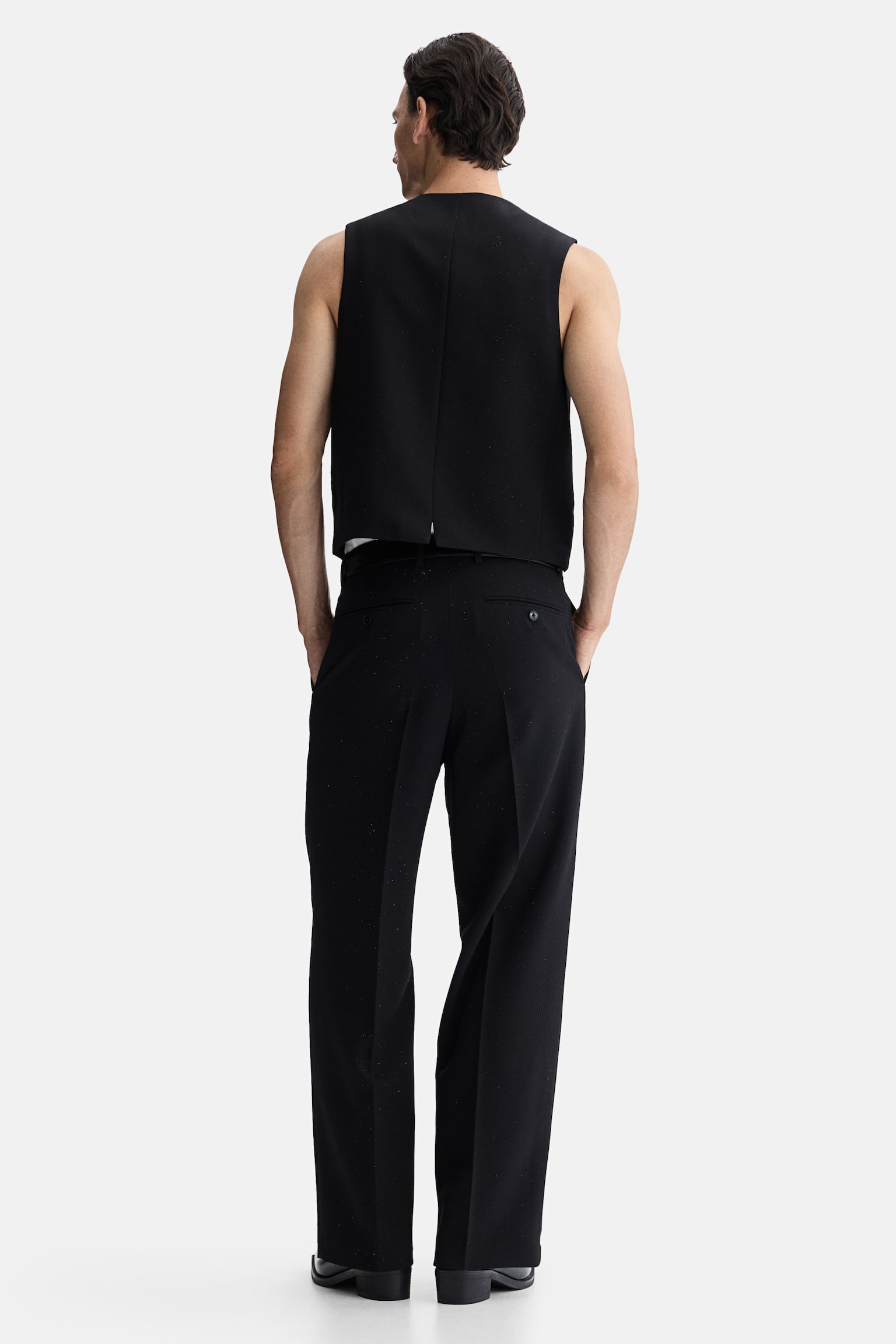 Regular Fit Waistcoat - Black/Black/Pinstriped - 6