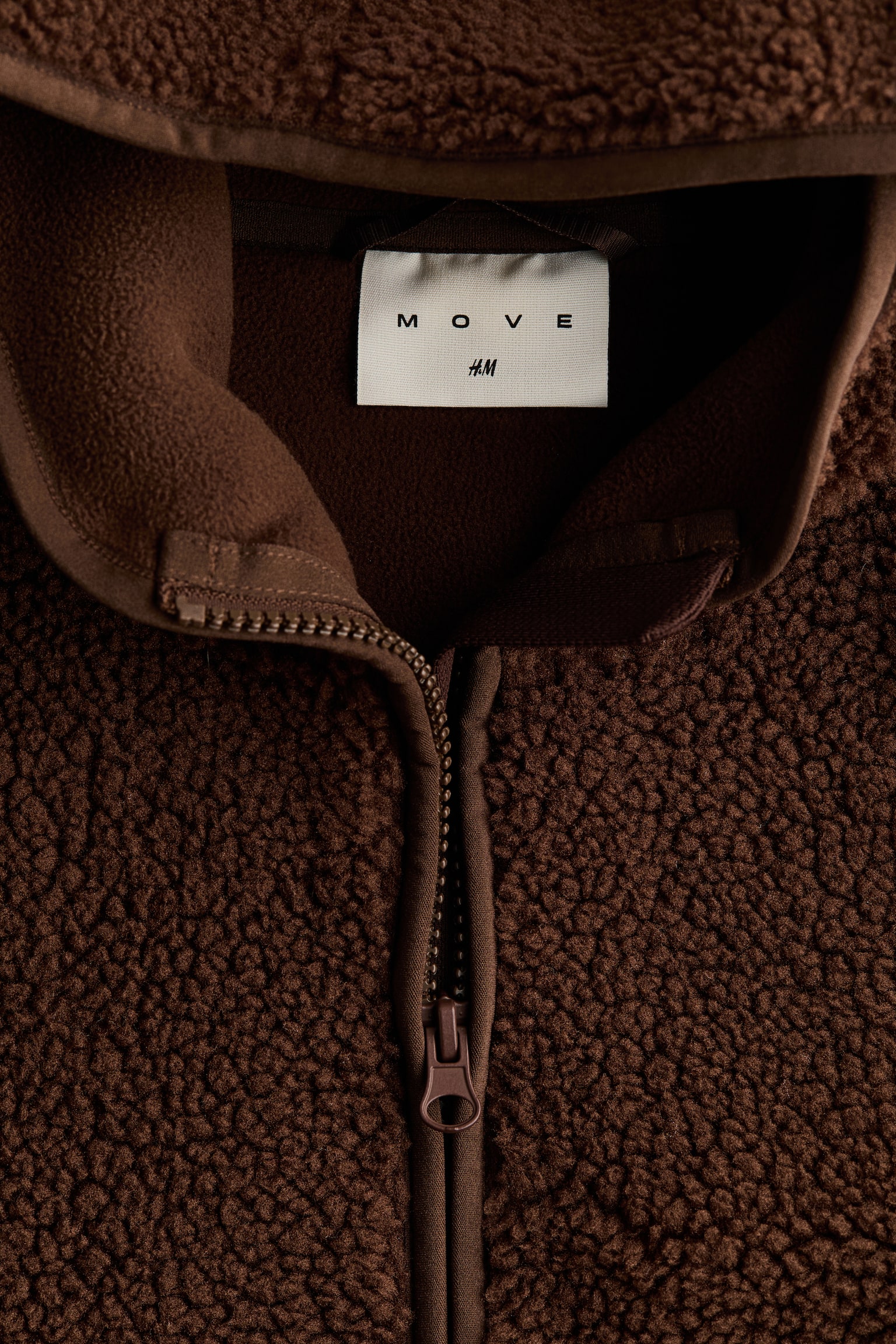 Tedi jakna za sport s kapuljačom Loose Fit - Toplosmeđa/Boja slonovače - 2