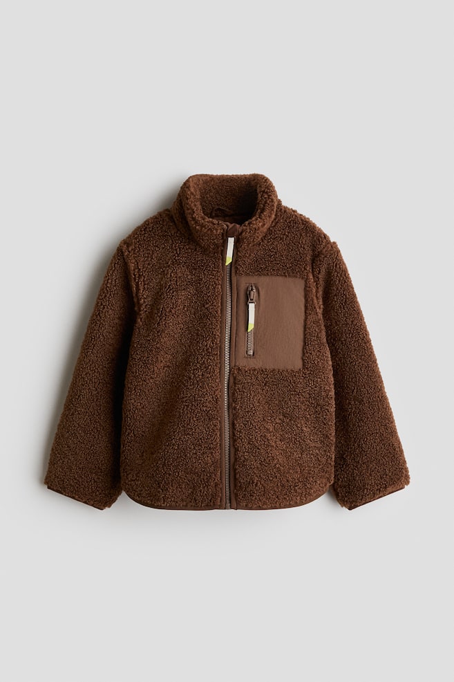 Teddy jacket - Brown/Navy blue - 1