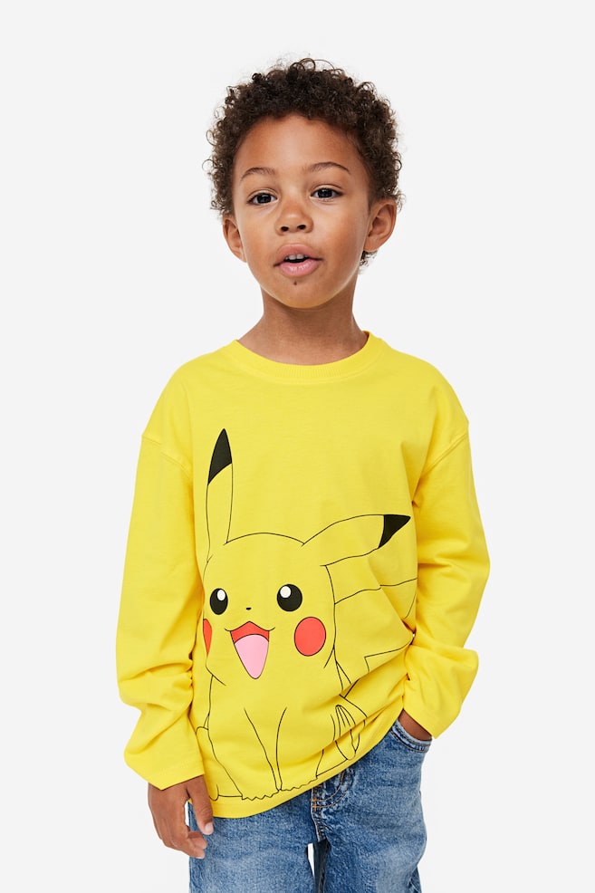 4-pack long-sleeved printed tops - Yellow/Pokémon - 2