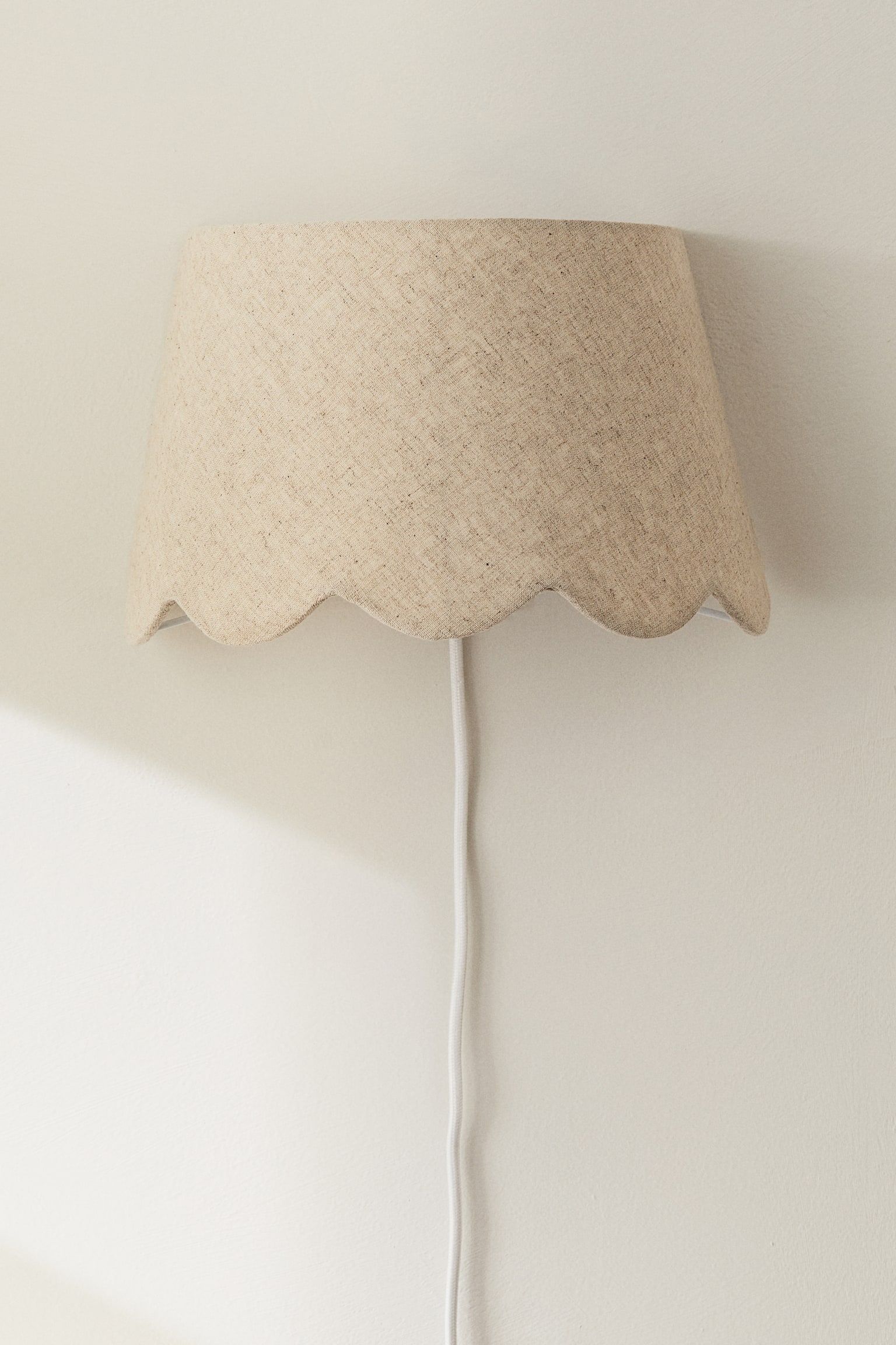 Linen-blend wall lampshade - Beige - 2