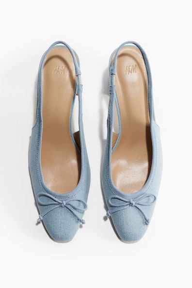 Women's Light denim blue Slingback court shoes | H&M GB