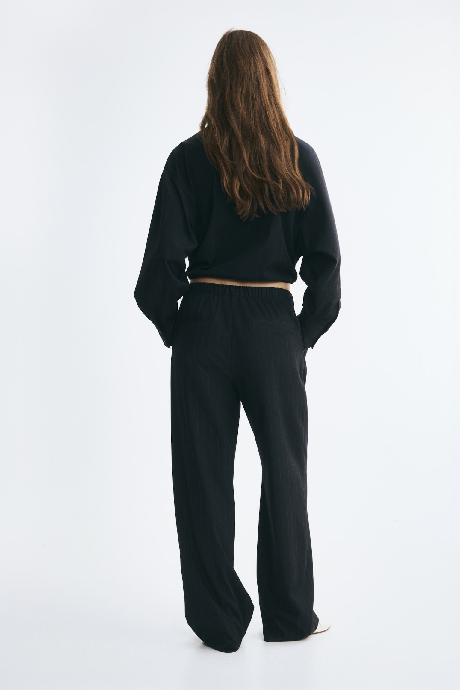 Женские брюки H&M Loose-Fit Pull-On, цвет: Тёмно-синий — фото 5