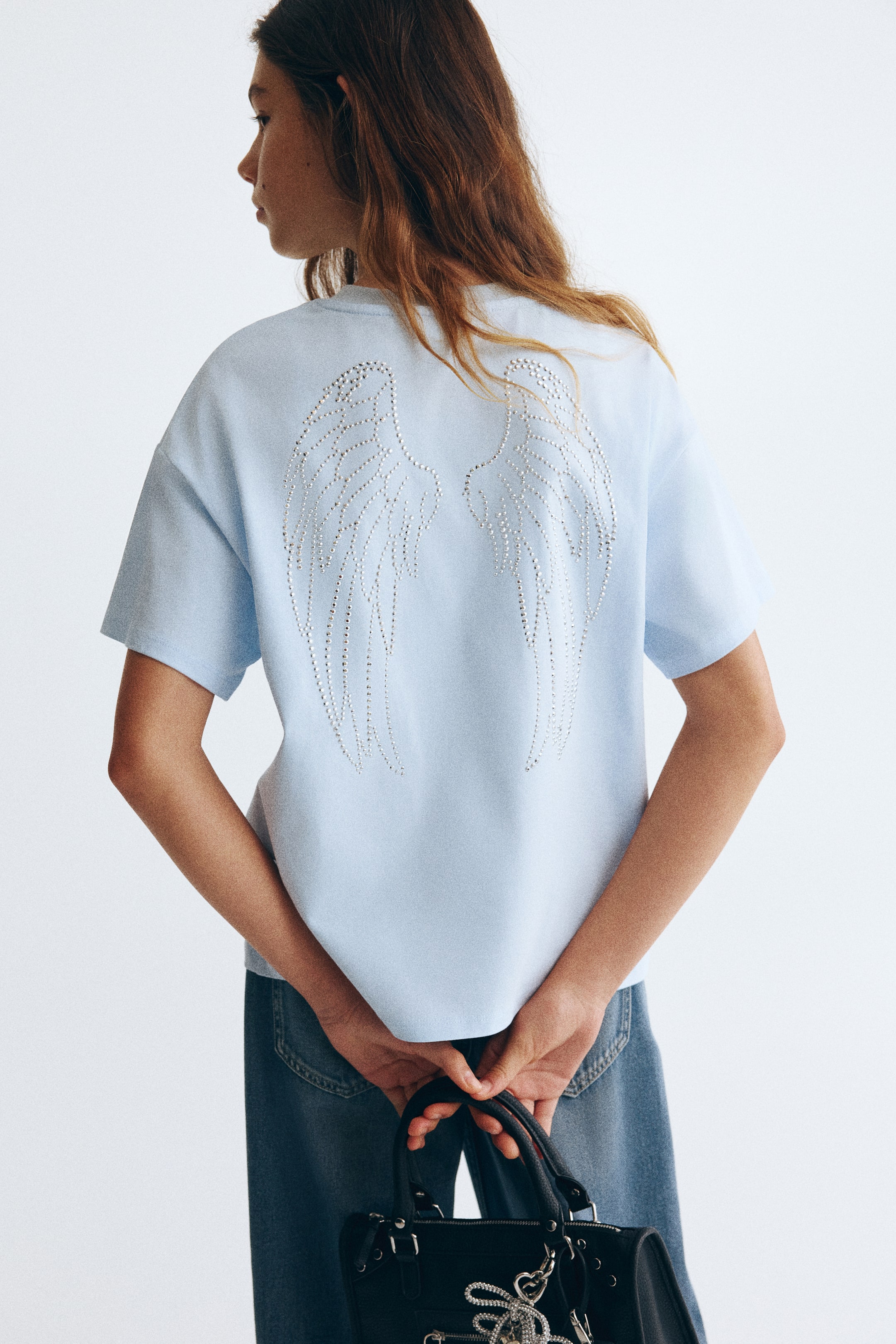 Büyük resmi görüntüle: Pamuklu ve İşleme Motifli Tişört - Açık mavi/Shine Bright - ÇOCUK | H&M TR 1