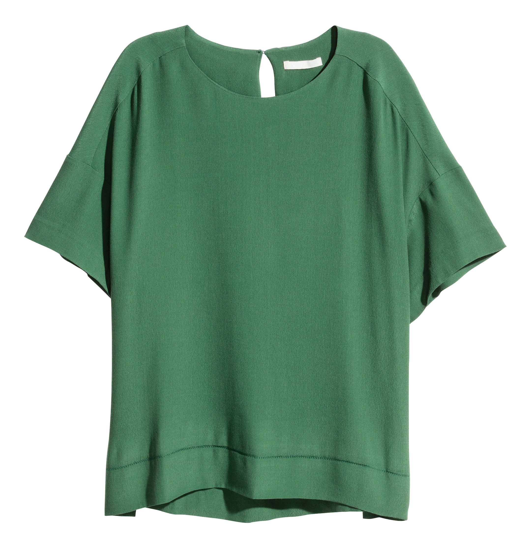 Crêpe top - Short sleeve - Green - Ladies | H&M GB