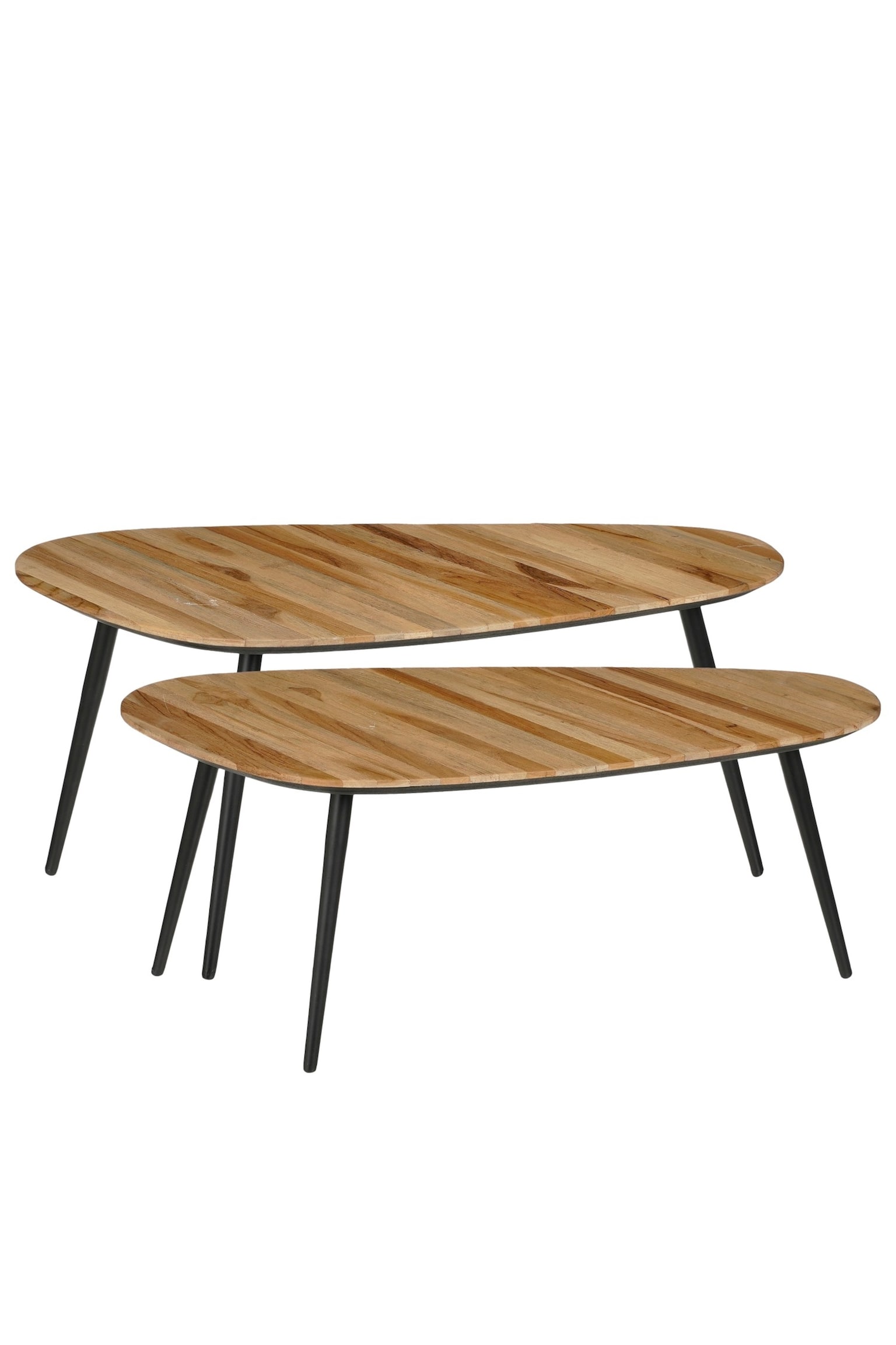 Mesa Auxiliar De Madera Reciclada - Marrón/Negro