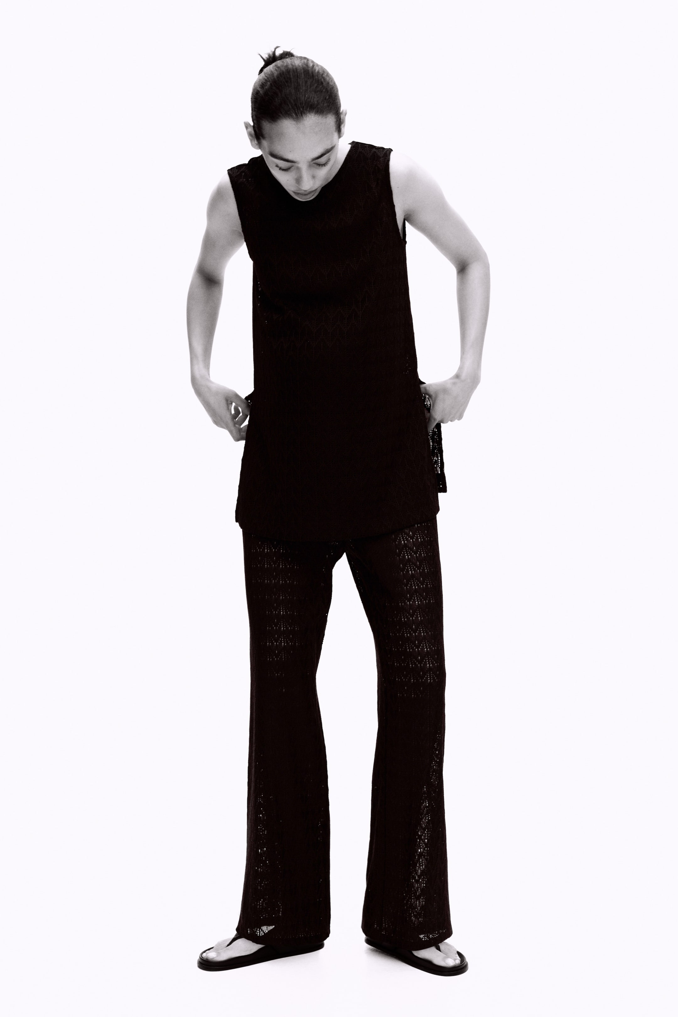 MAMA Pointelle-Knit Drawstring Pants