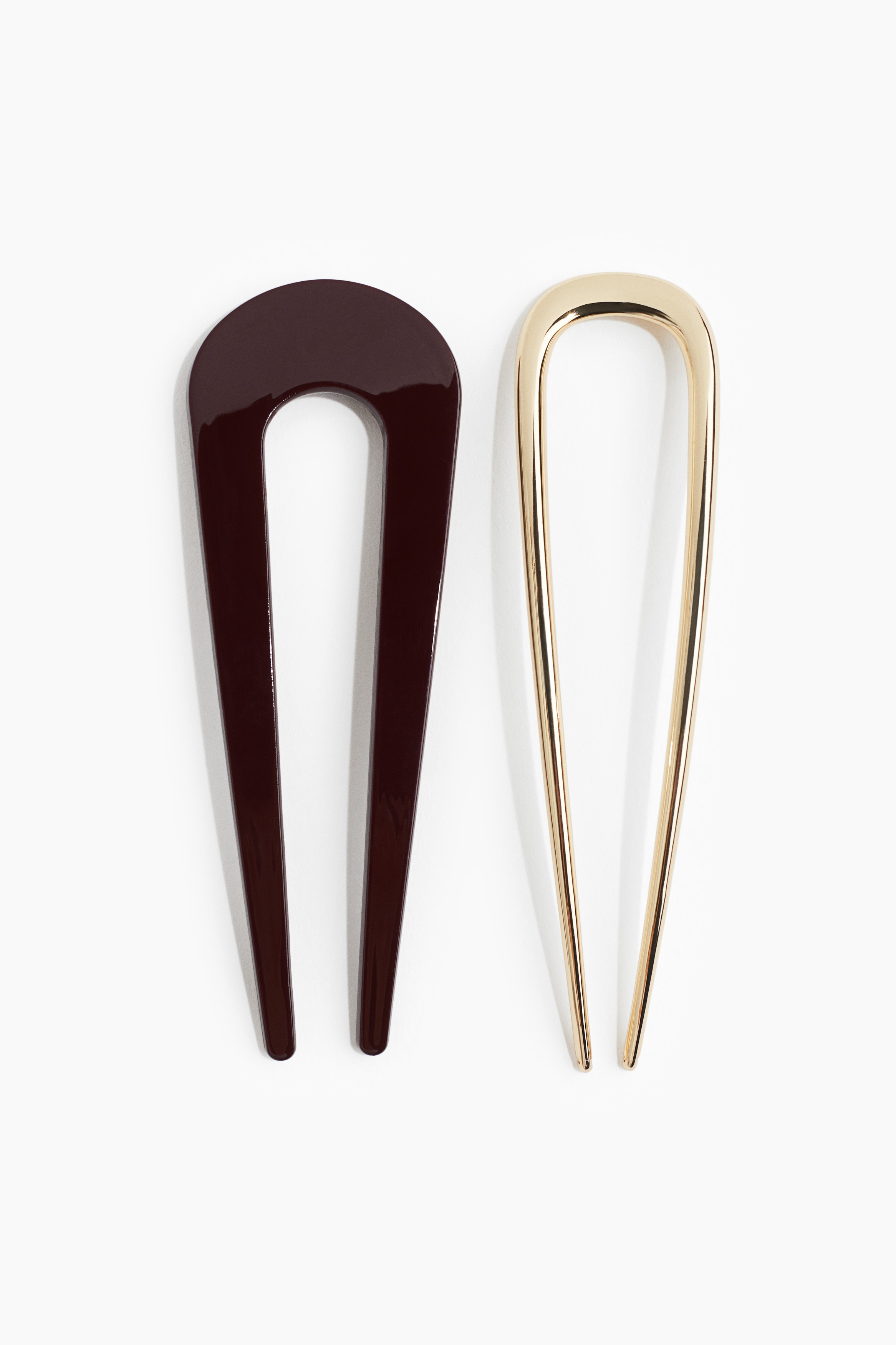 2-pack Hair Pins - Burgundy/Gold colour/Light pink/Silver colour