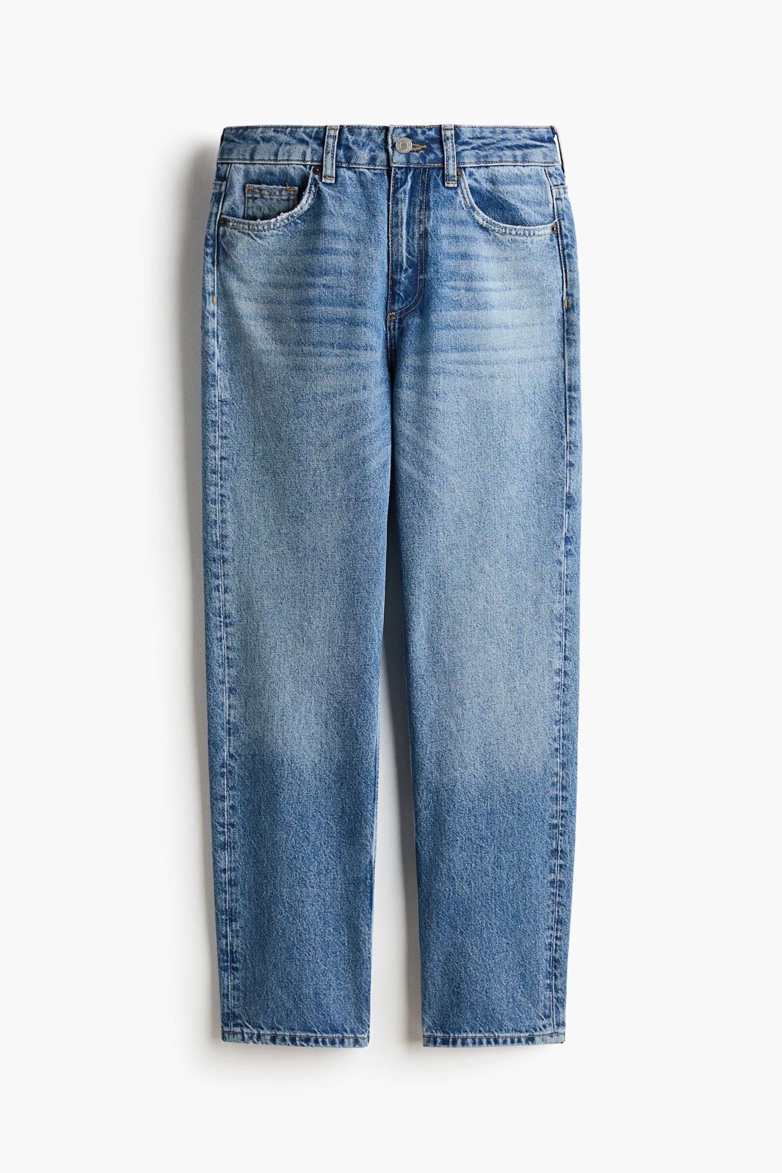 Mom High Waist Ankle Jeans - Denimblå/Grå - 2
