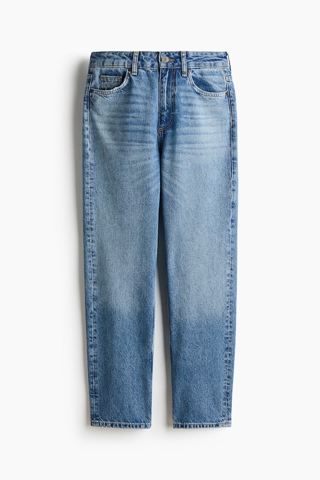 Mom High Waist Ankle Jeans - Bleu denim/Gris - 1