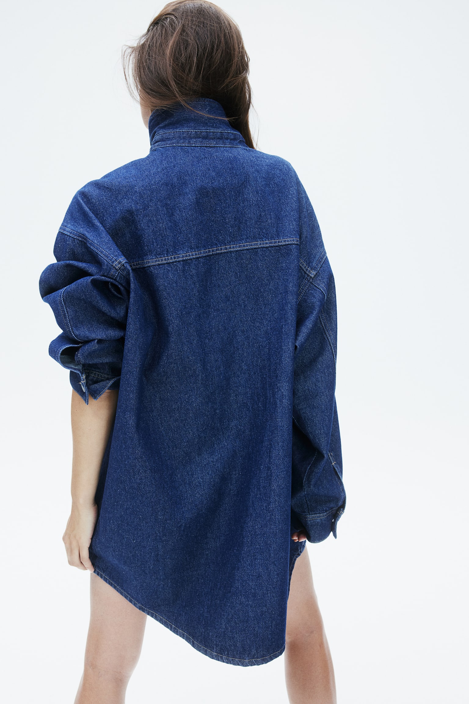 Oversized denim shirt - Dark denim blue/Black/Light denim blue/Denim blue - 7